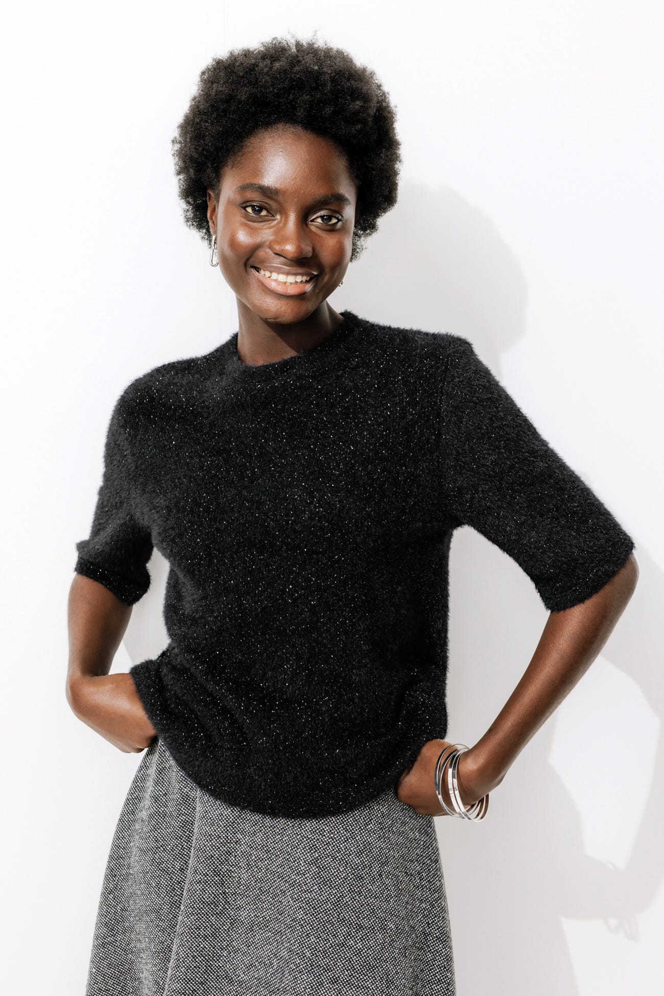 Flauschiges Pailletten-Shirt