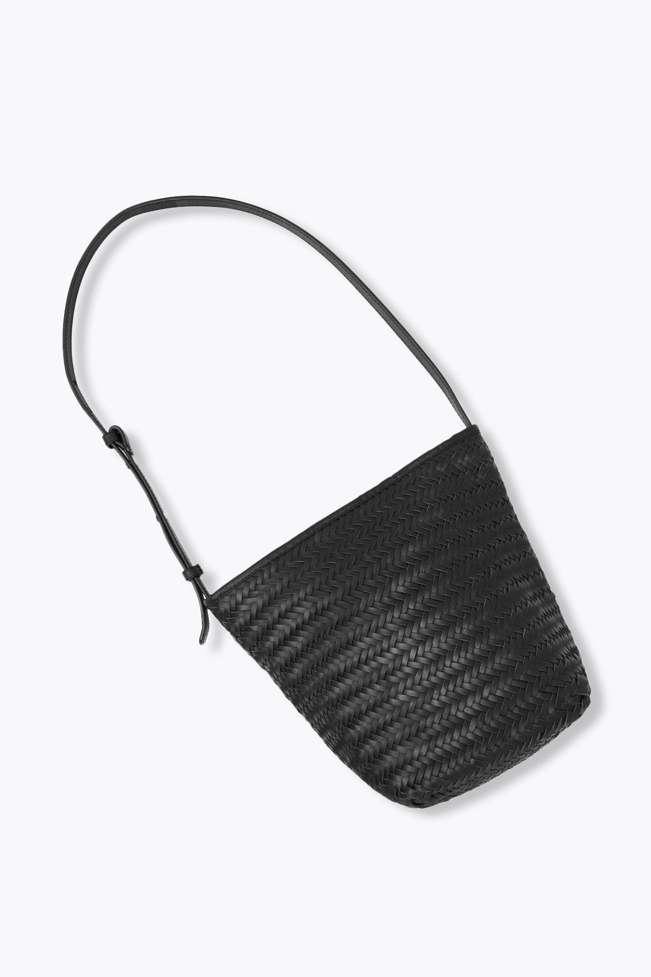 Sac seau en cuir tressé Femme