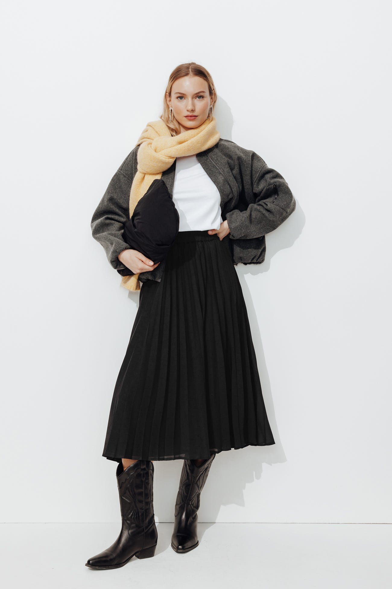 Jupe midi plissée Femme