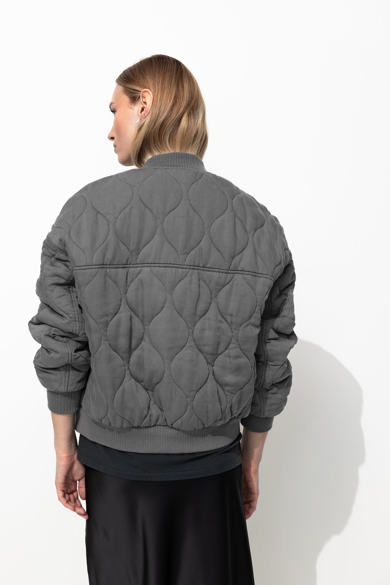 Padded lyocell bomber jacket