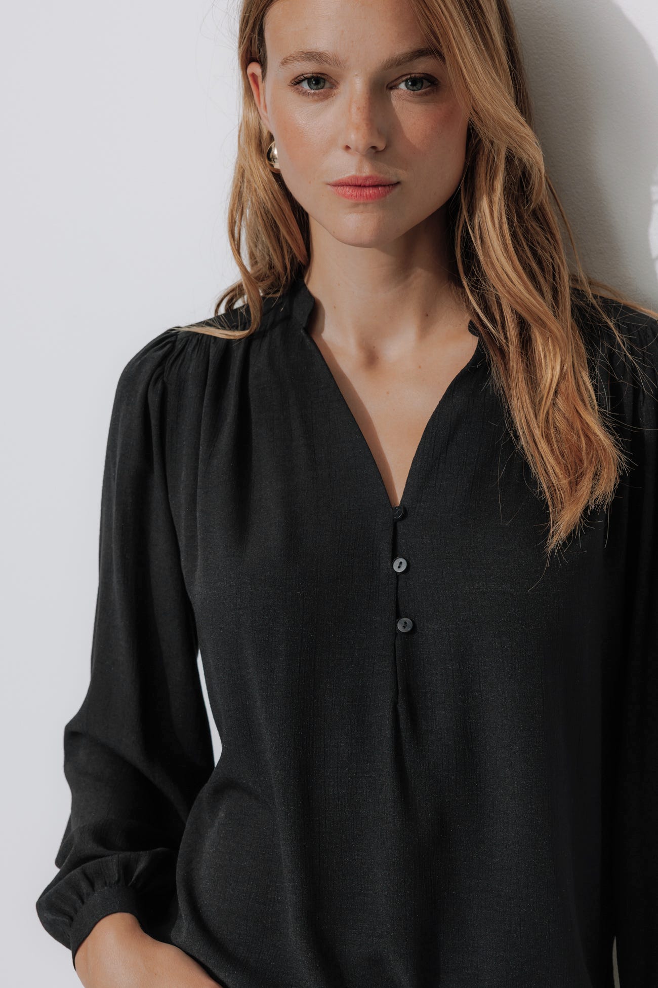 Plain crinkle blouse