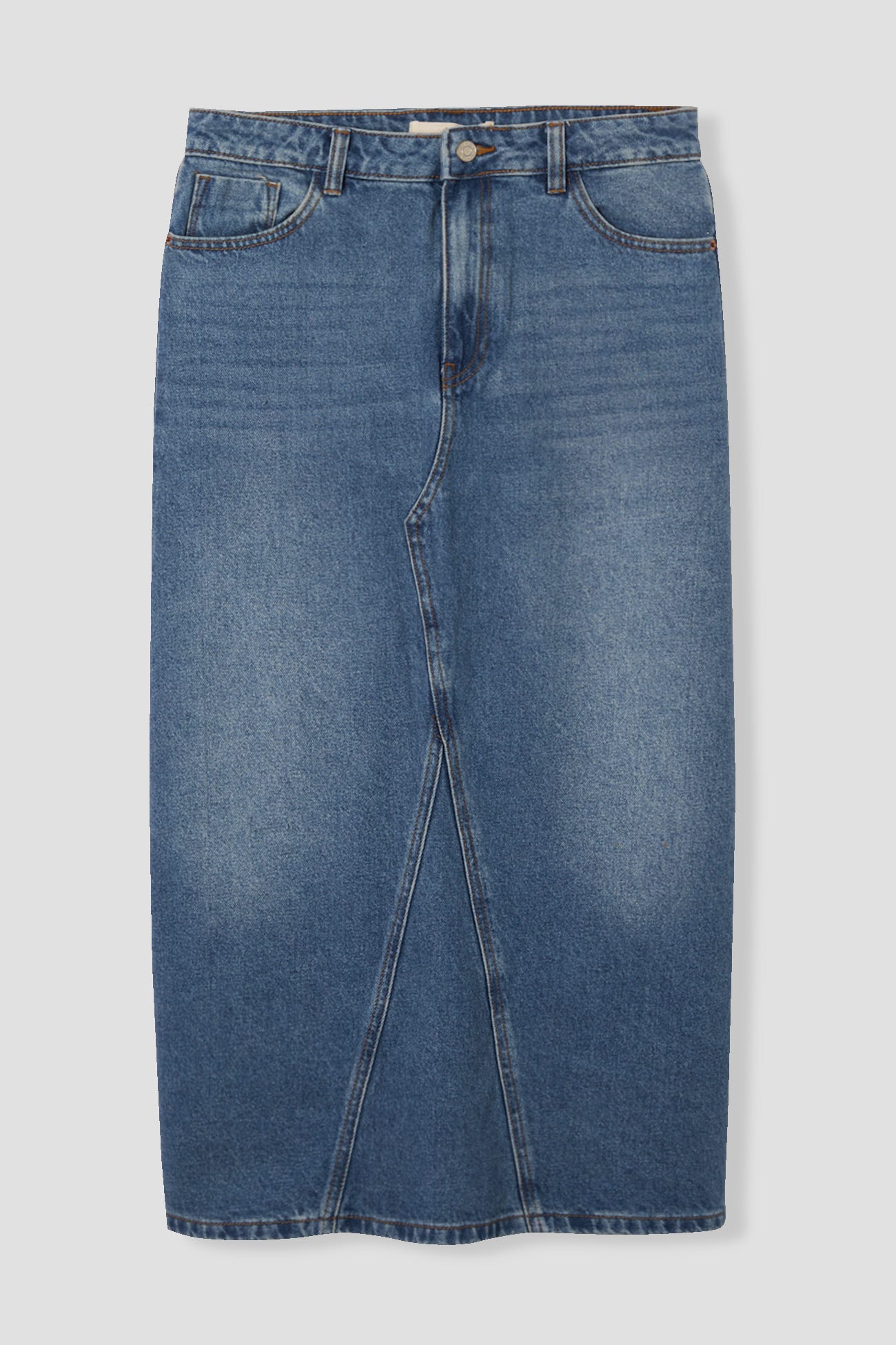 Long denim skirt