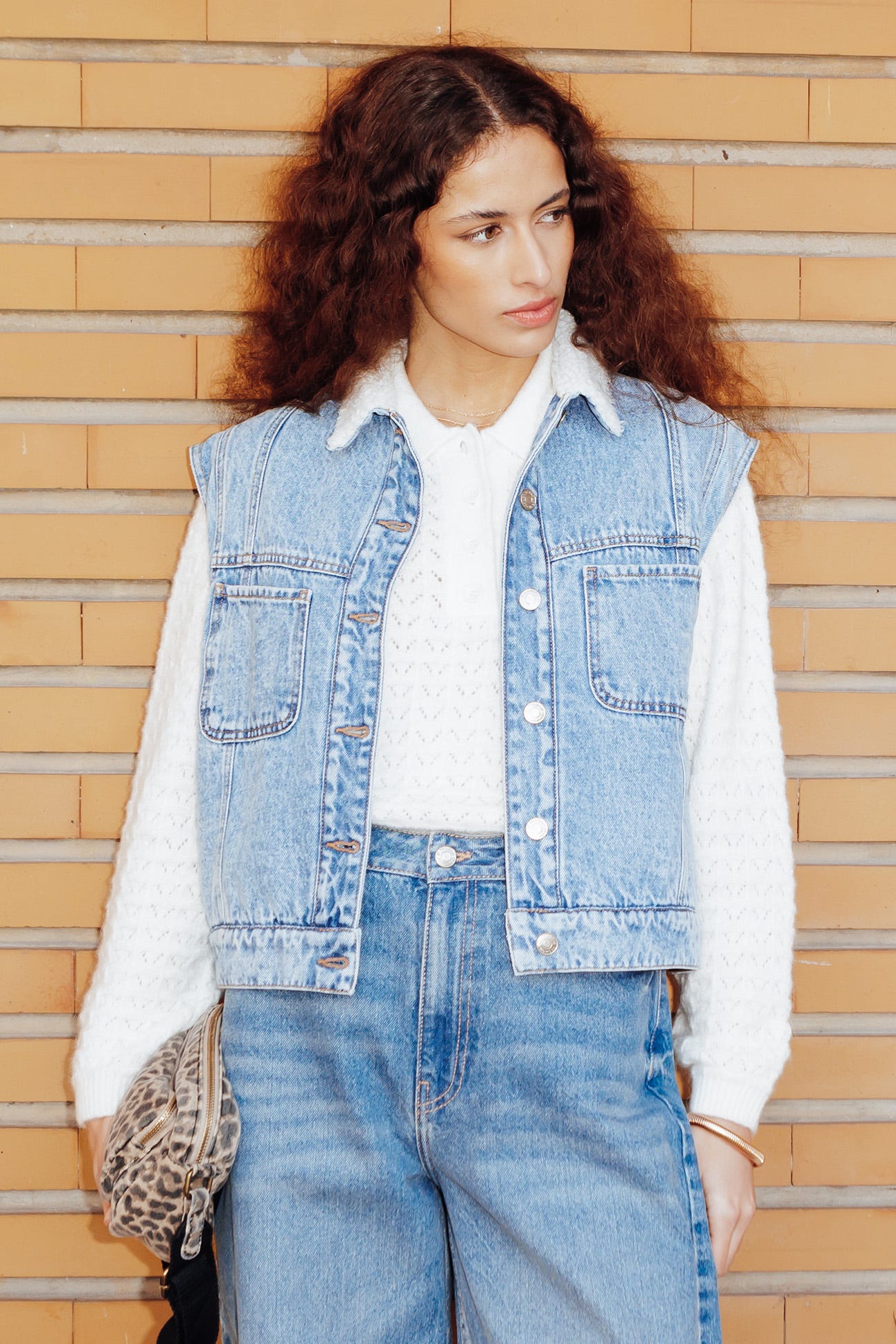 Veste en jean doublée moumoute