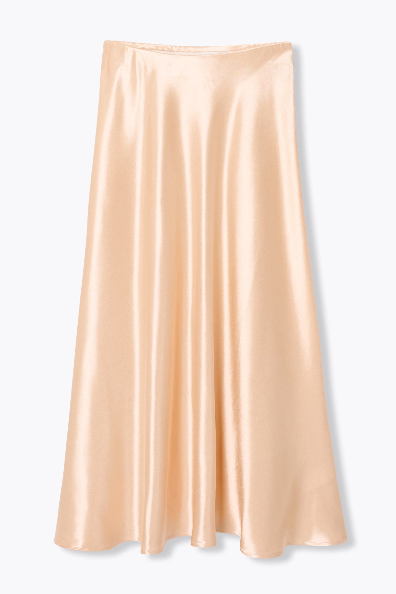 Jupe mi-longue en satin uni