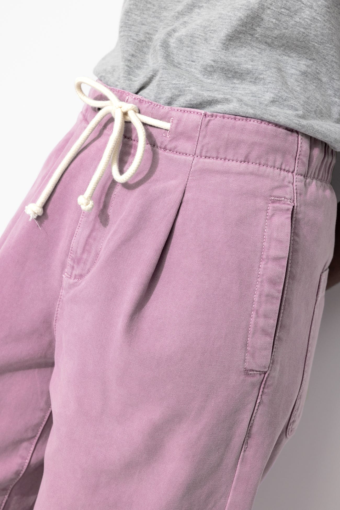 Canvas balloon-fit trousers
