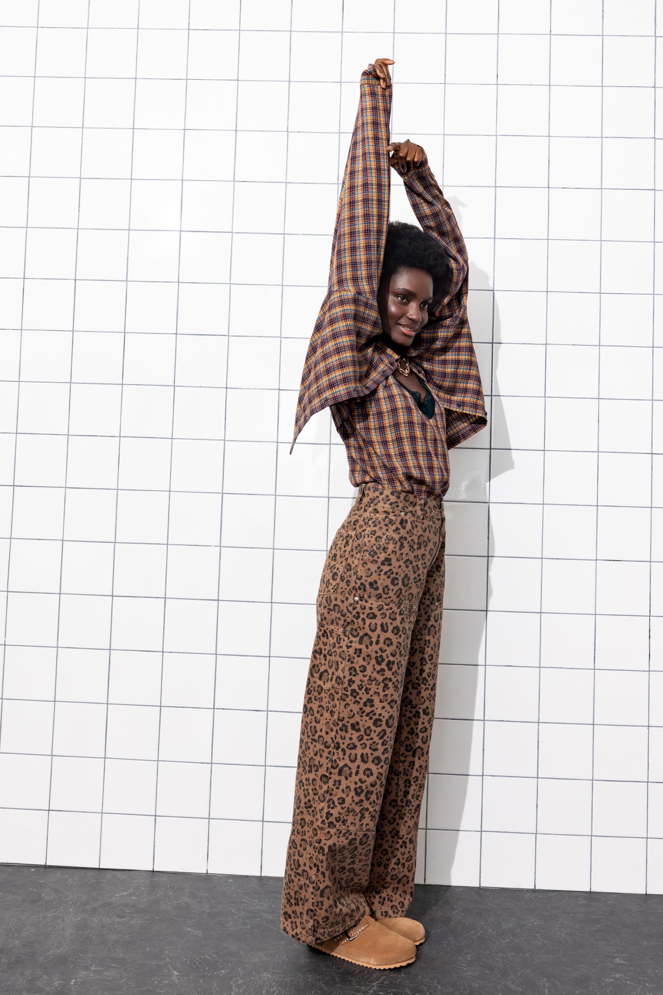 Pantalon cargo léopard Femme