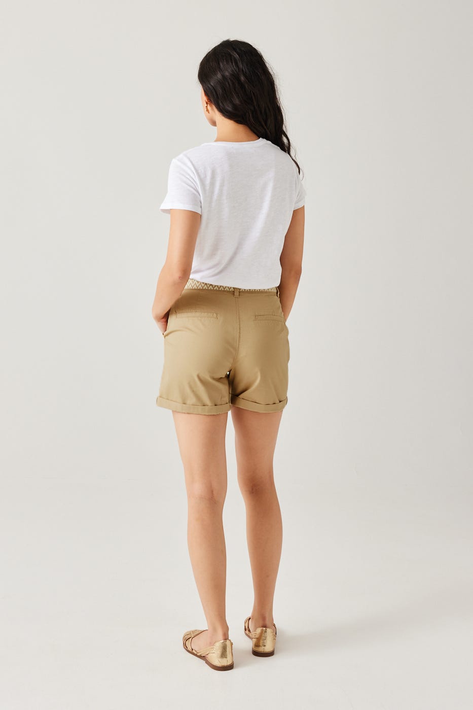 Pleat shorts belt