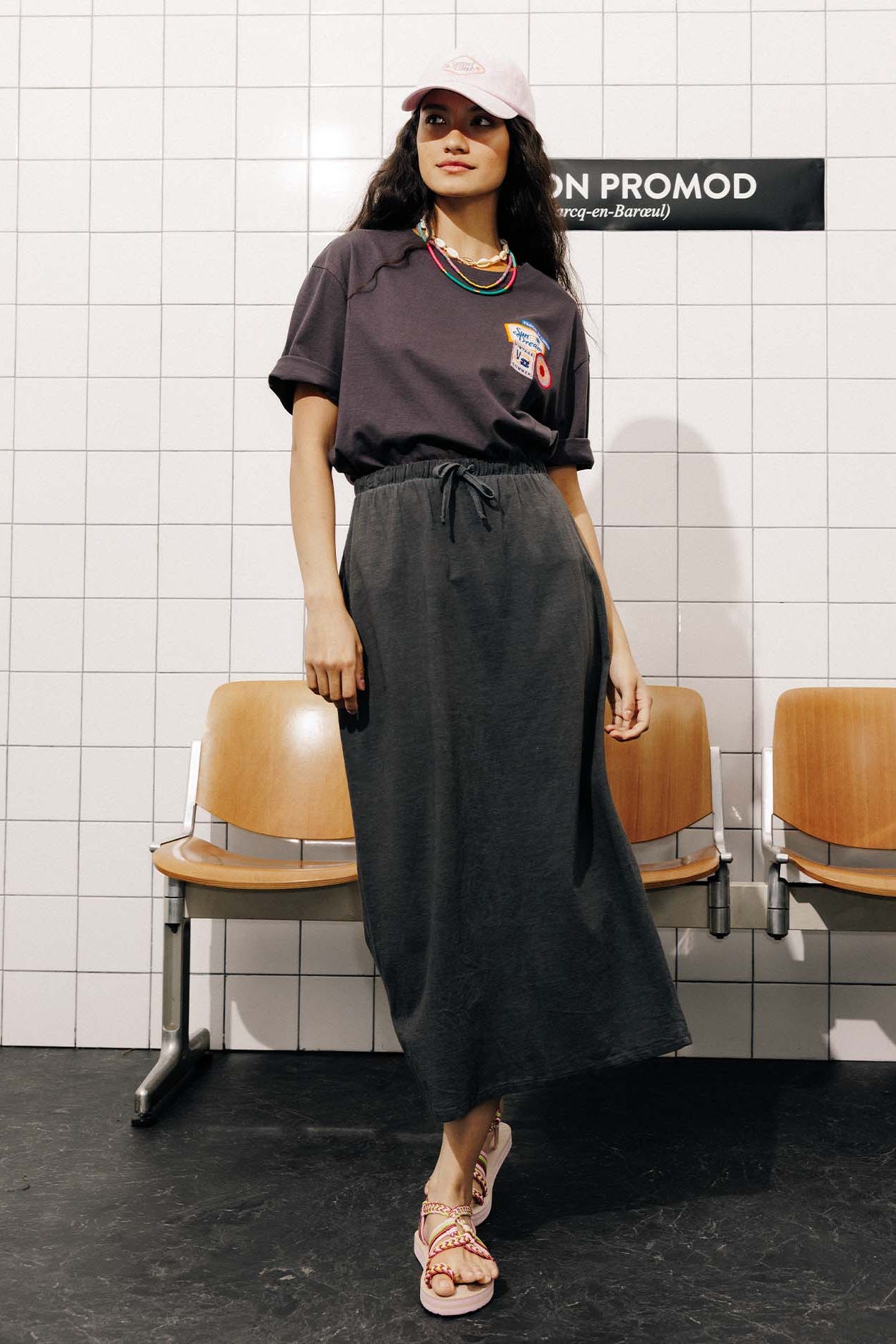 Falda midi punto