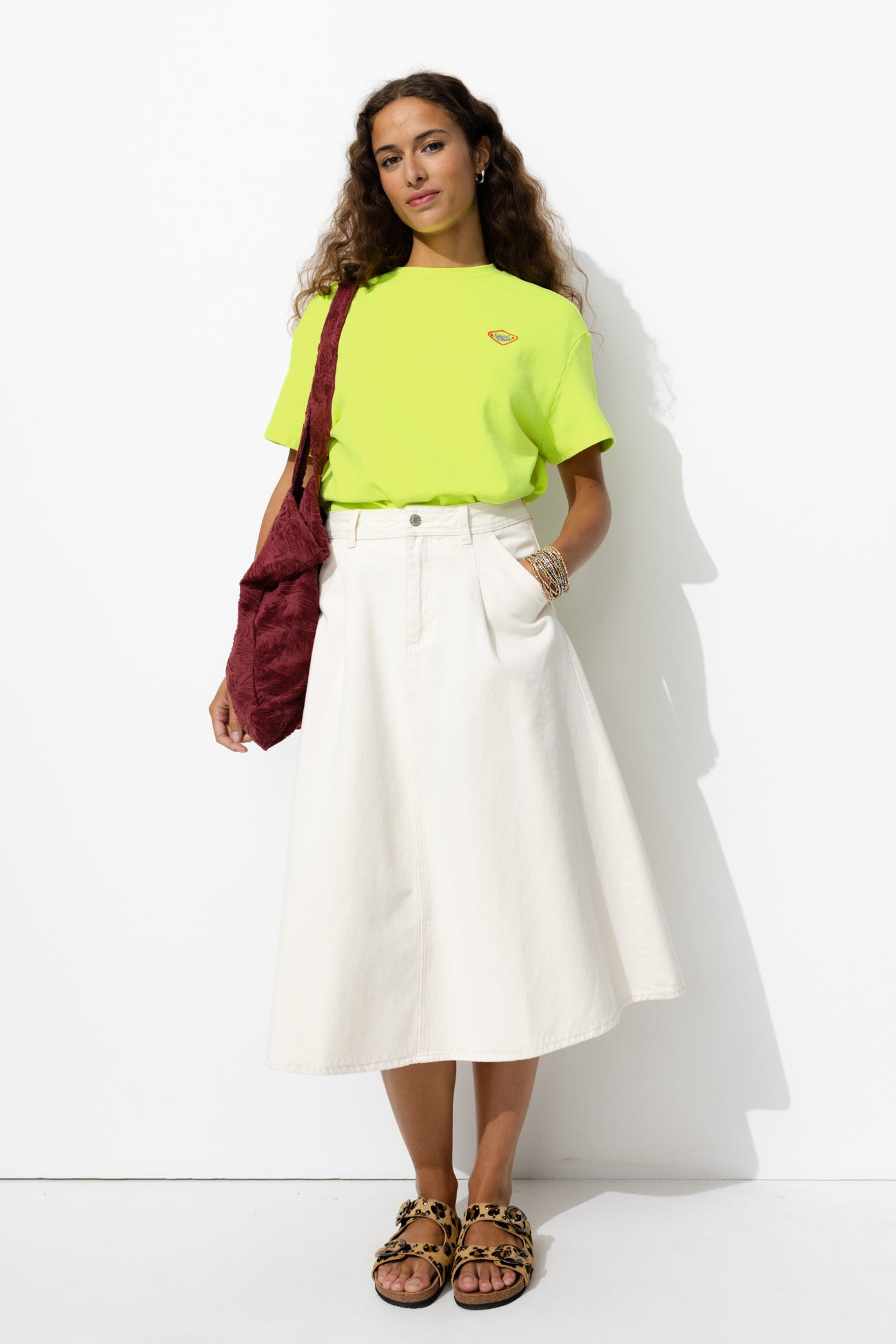 T-shirt fluo en molleton Femme