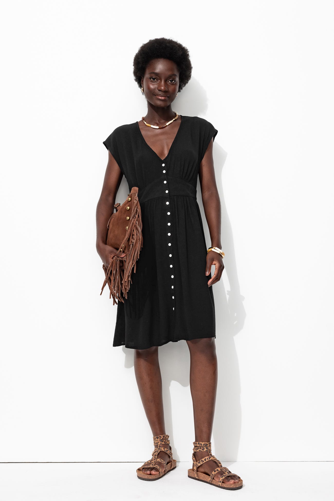 Robe courte unie Femme