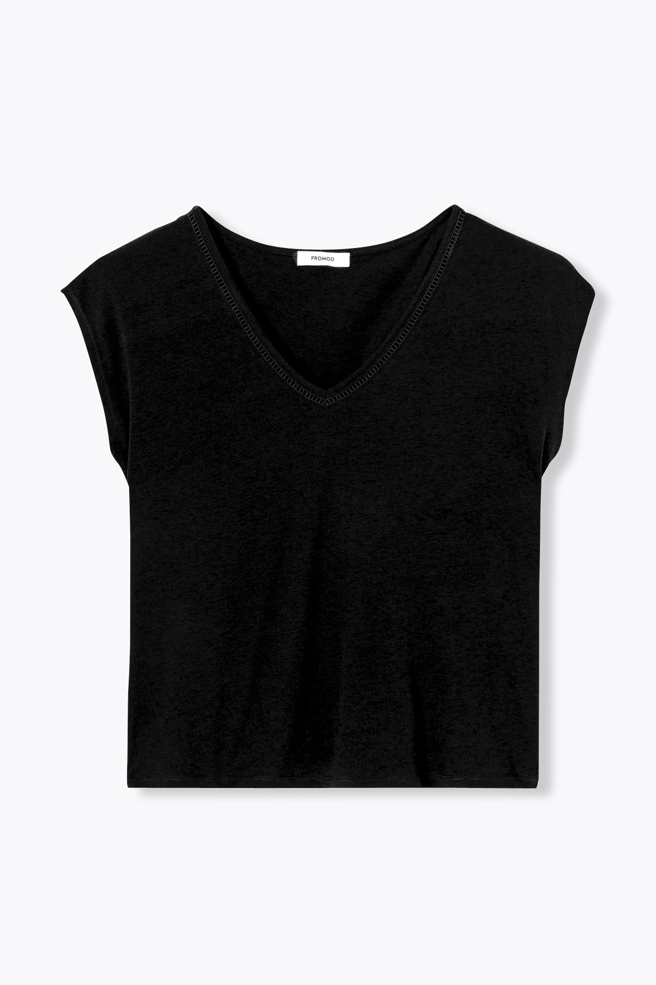 T-shirt col V uni Femme