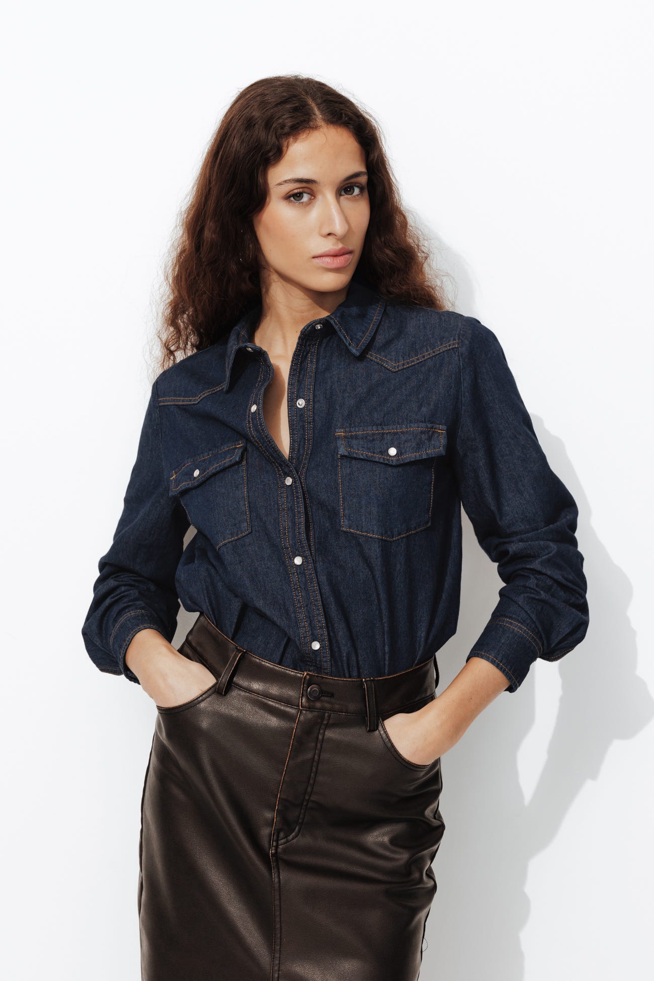 MARIE Chemise western en jean