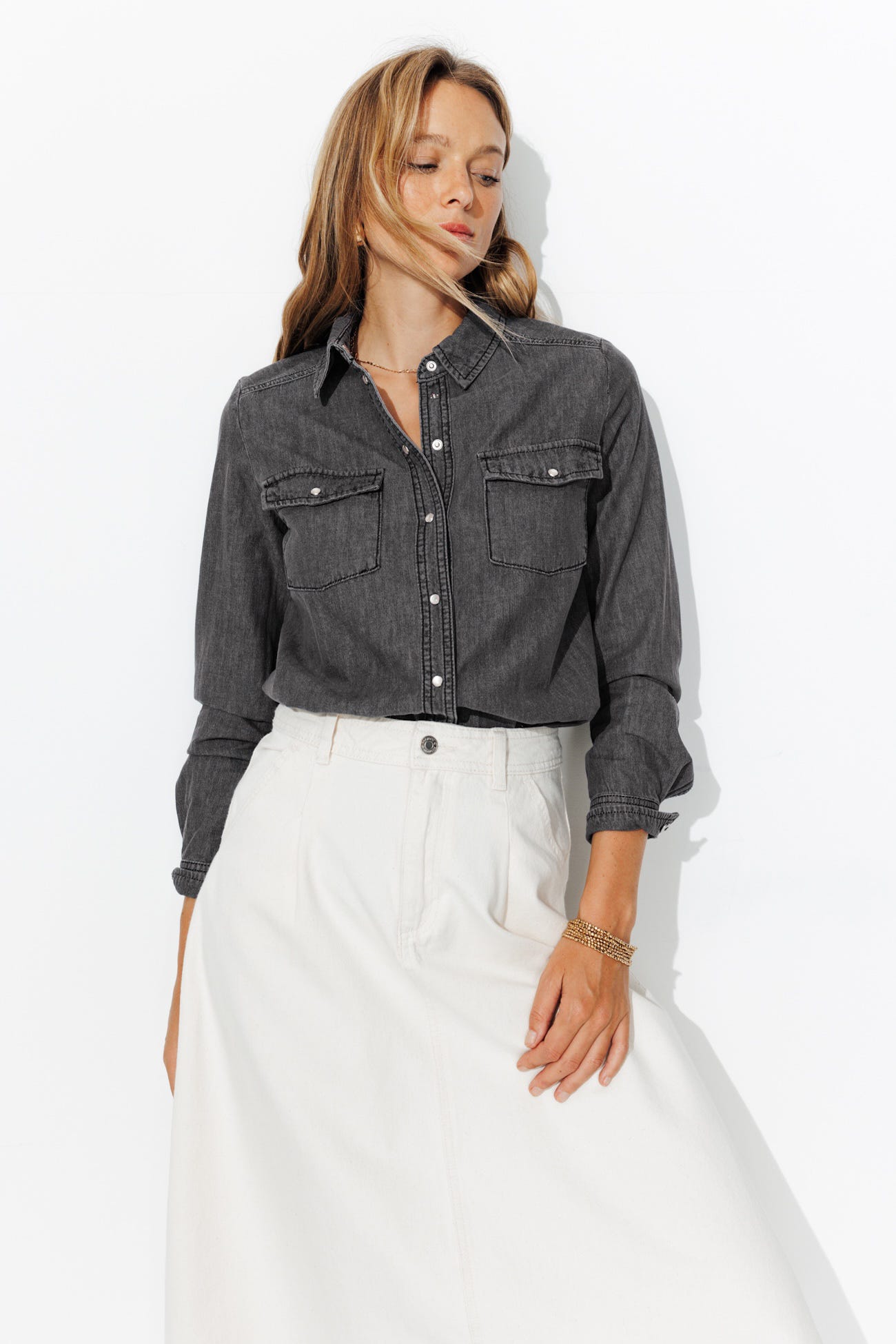 MARIE Chemise western en jean
