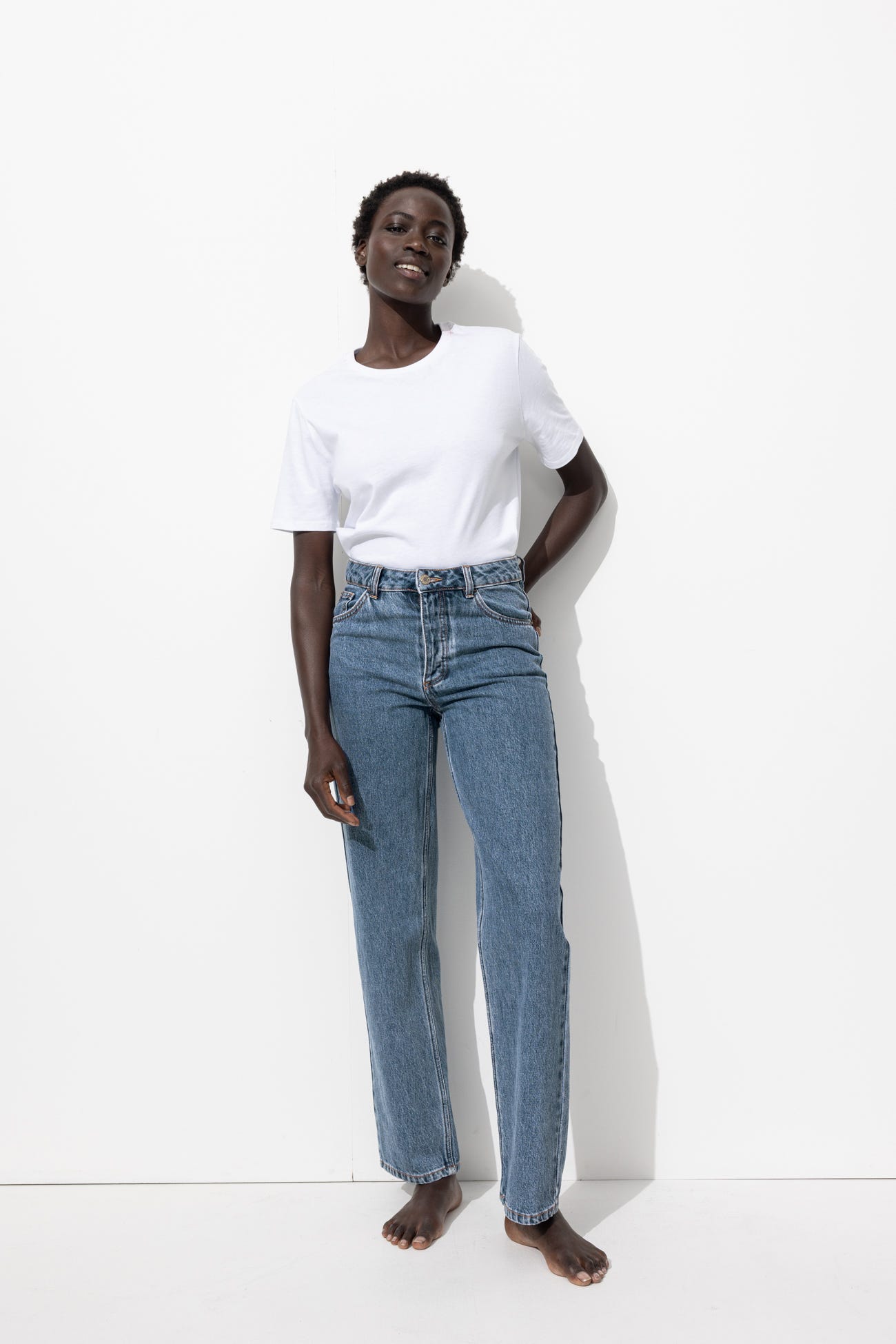 BASILE jean droit high rise