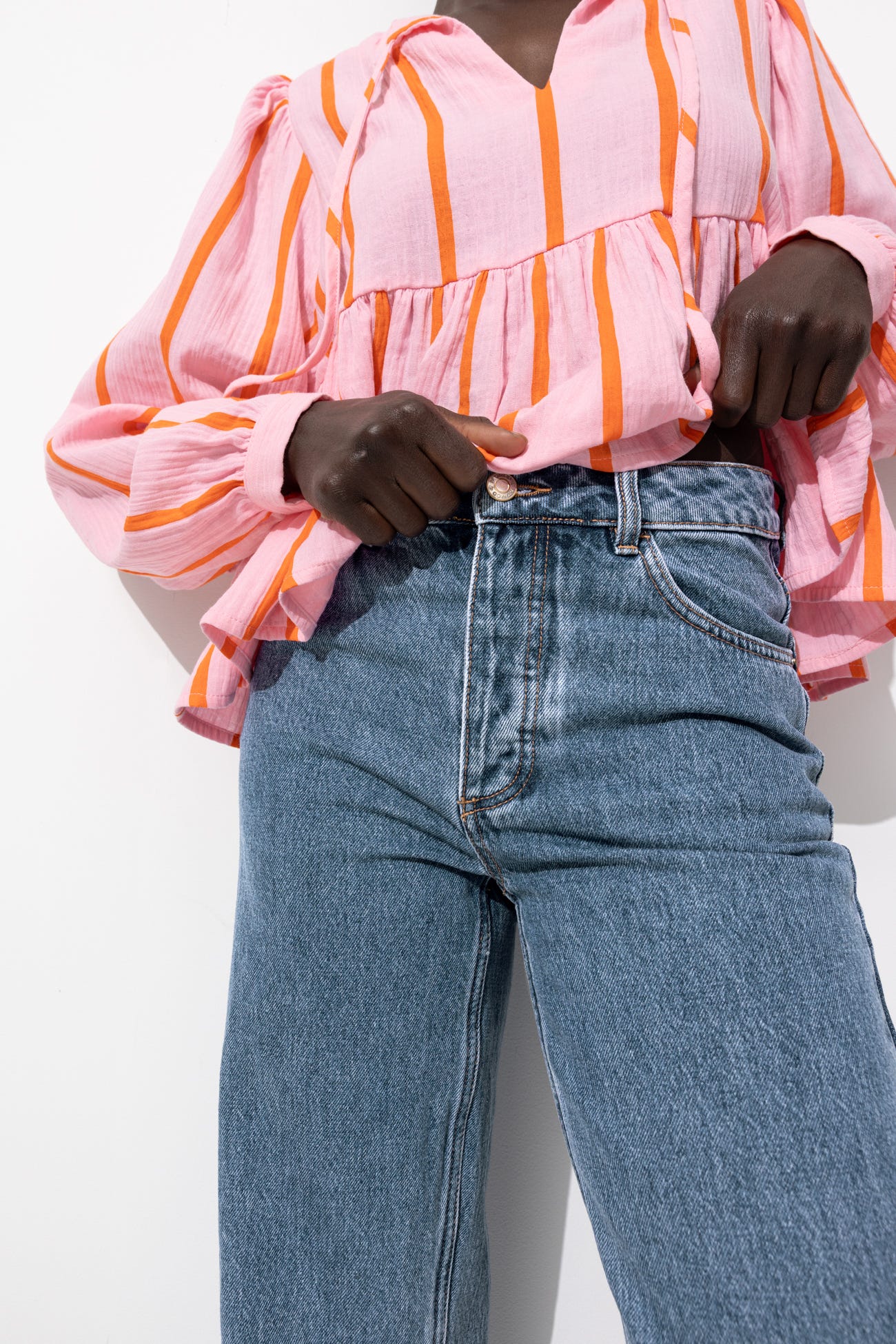 BASILE jean droit high rise