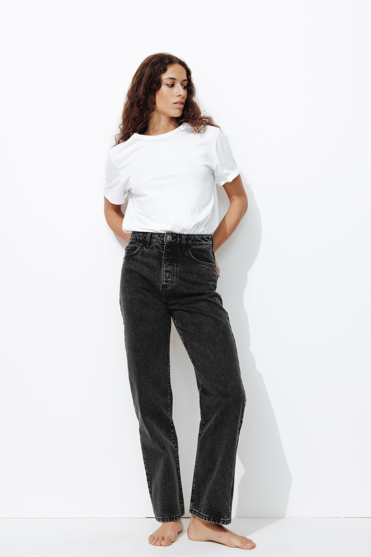 BASILE jean droit taille haute