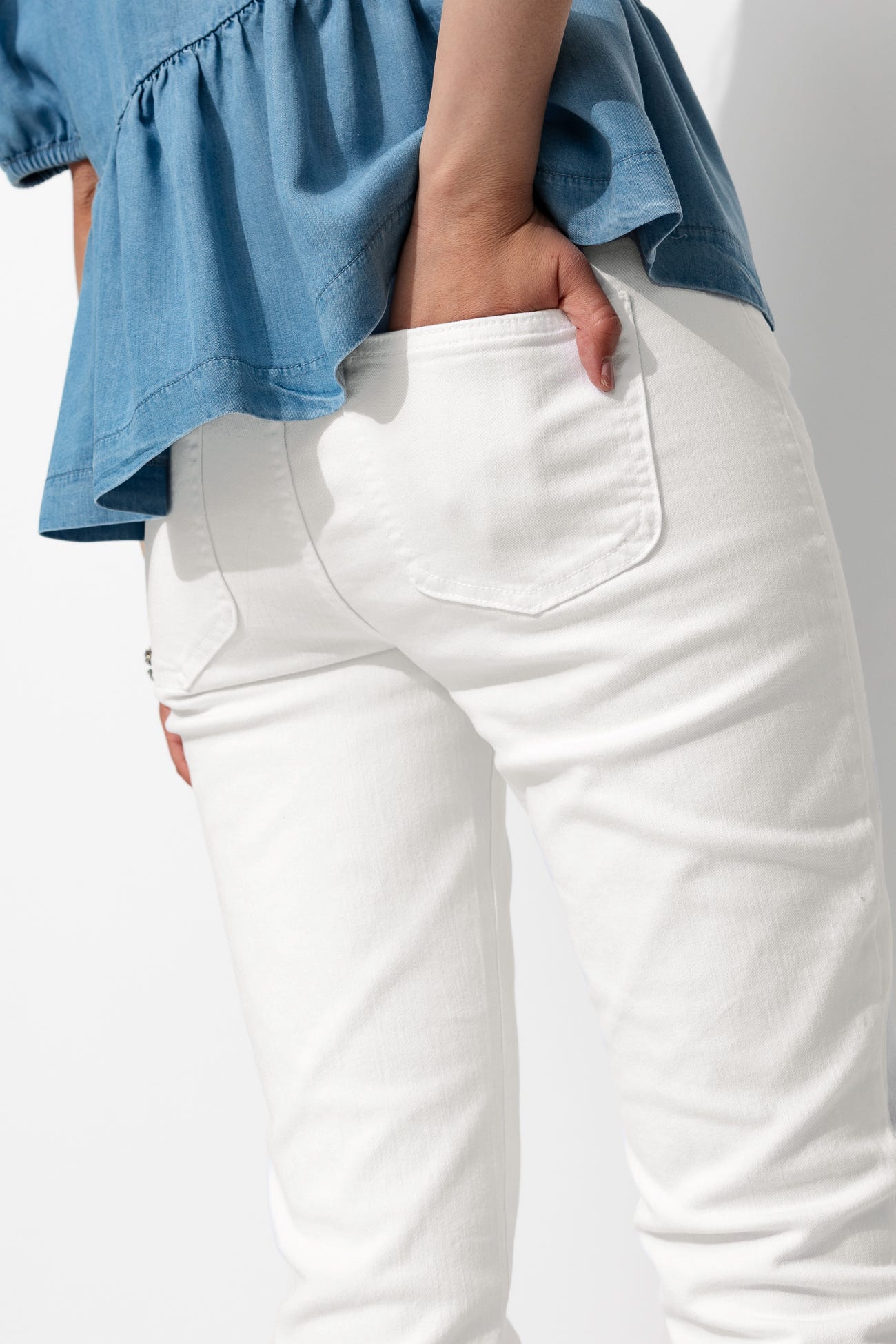 GASTON Jean slim blanc 7/8è