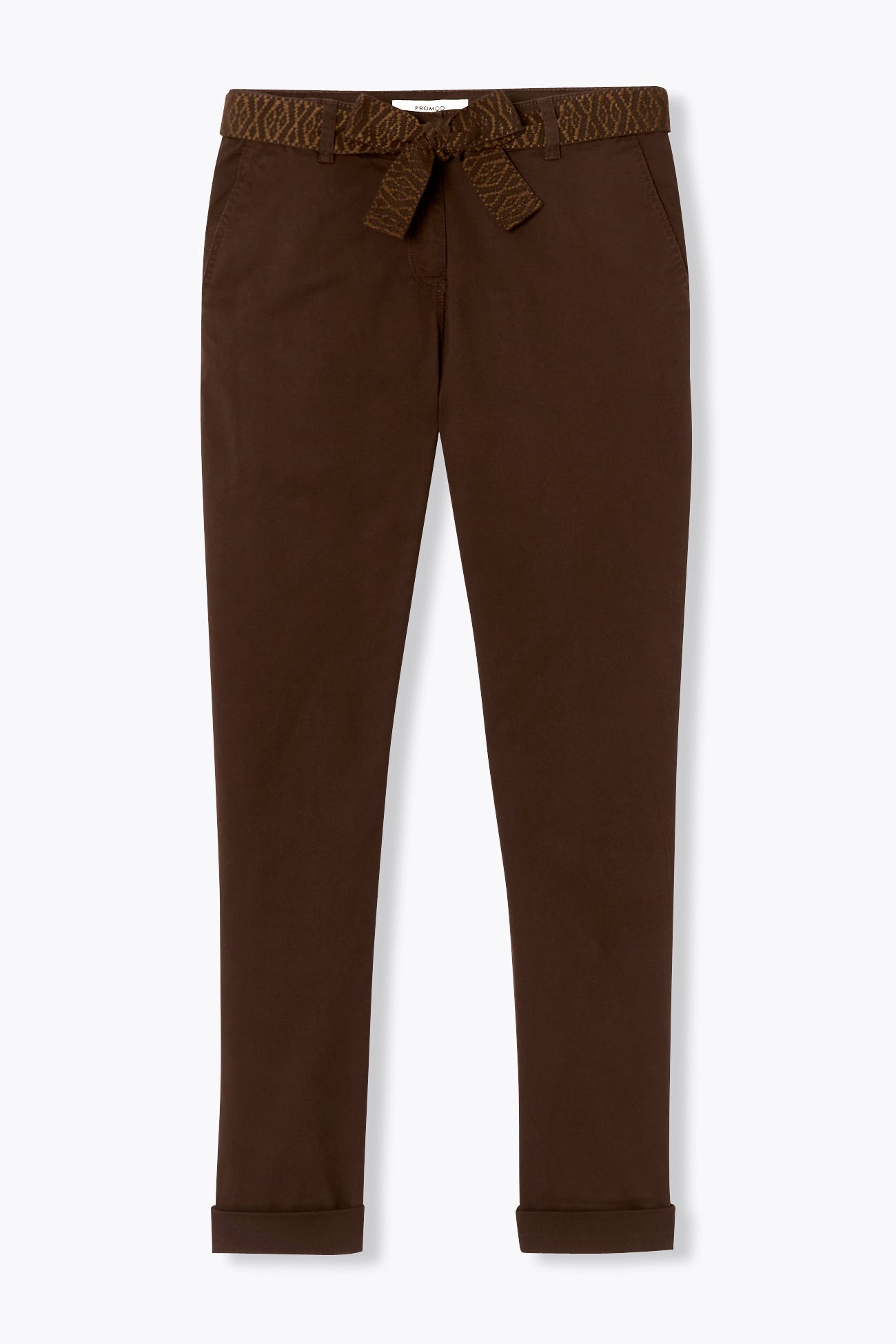 Pantalon chino ceinturé Femme