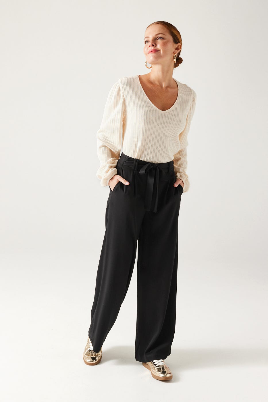 Pantalón ancho talle alto