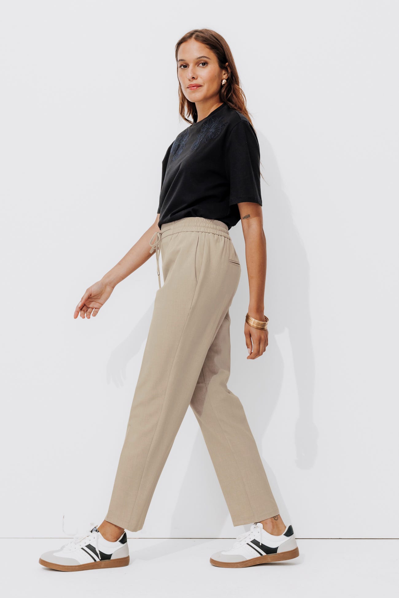 Checked jogging trousers