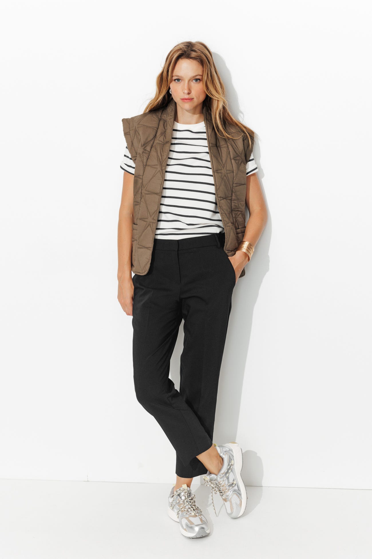 Pantalon cigarette uni Femme