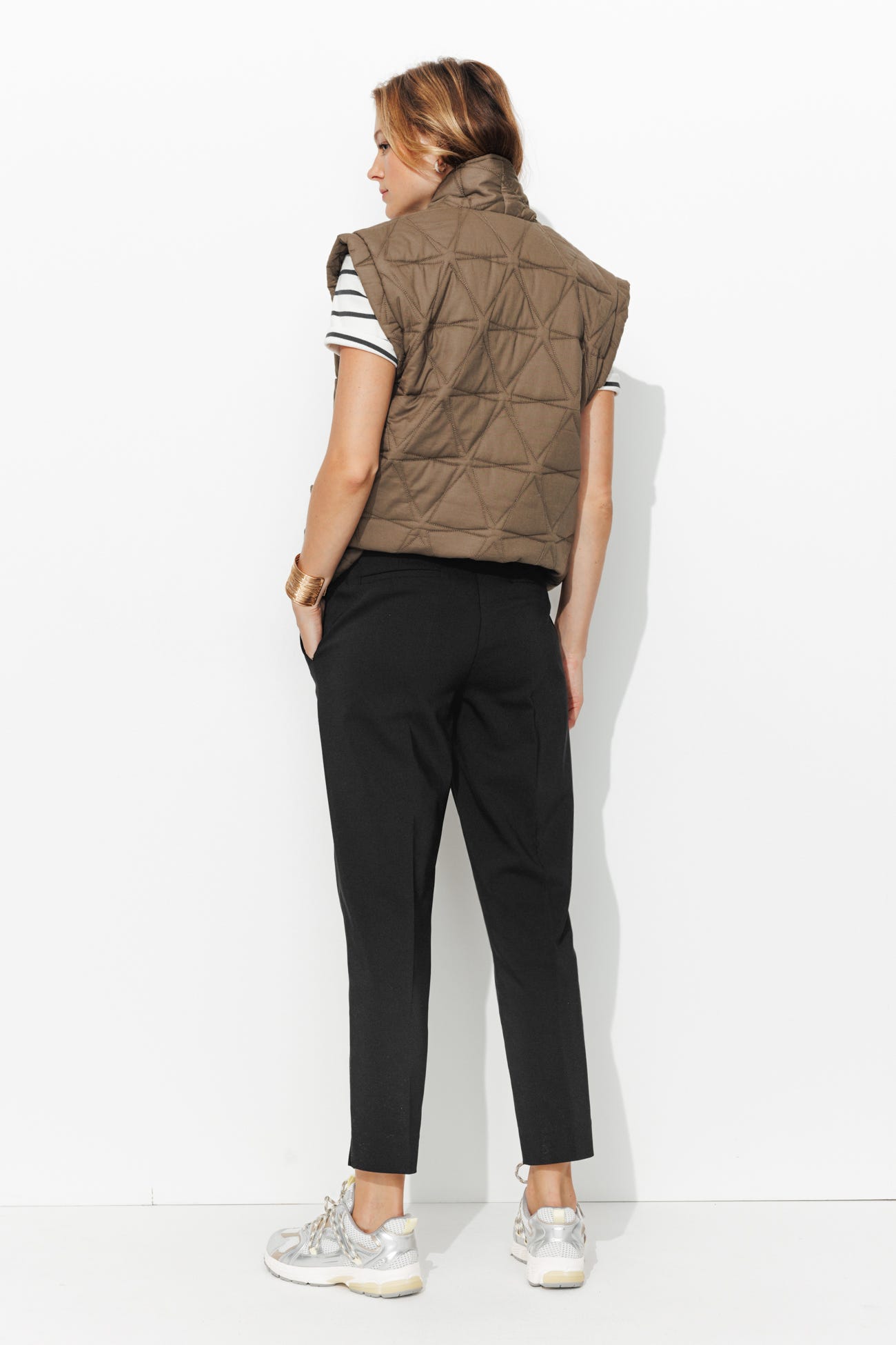 Pantalon cigarette uni Femme