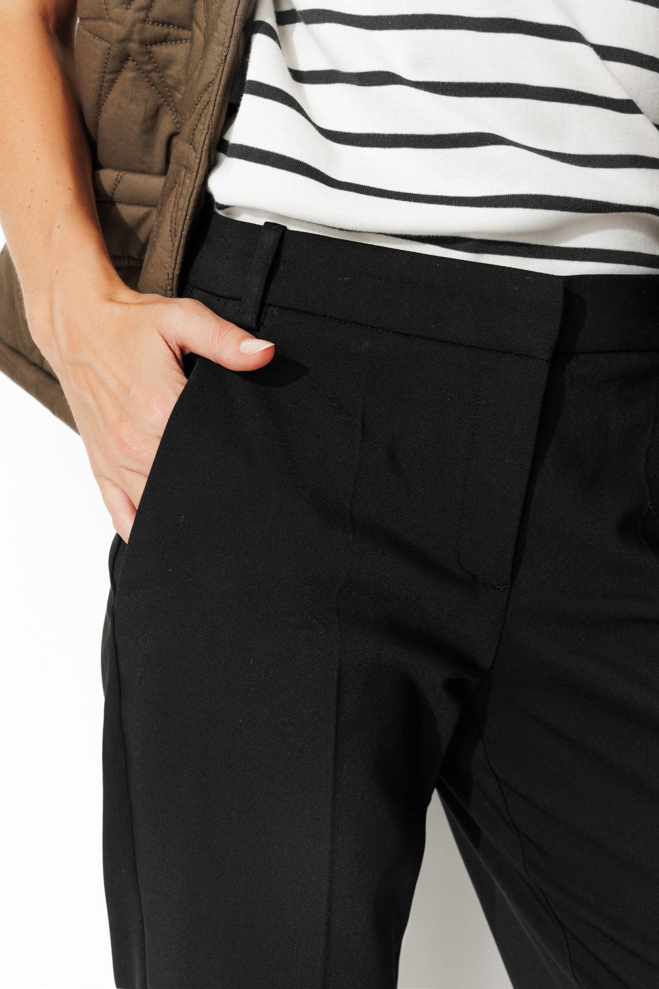 Pantalon cigarette uni Femme