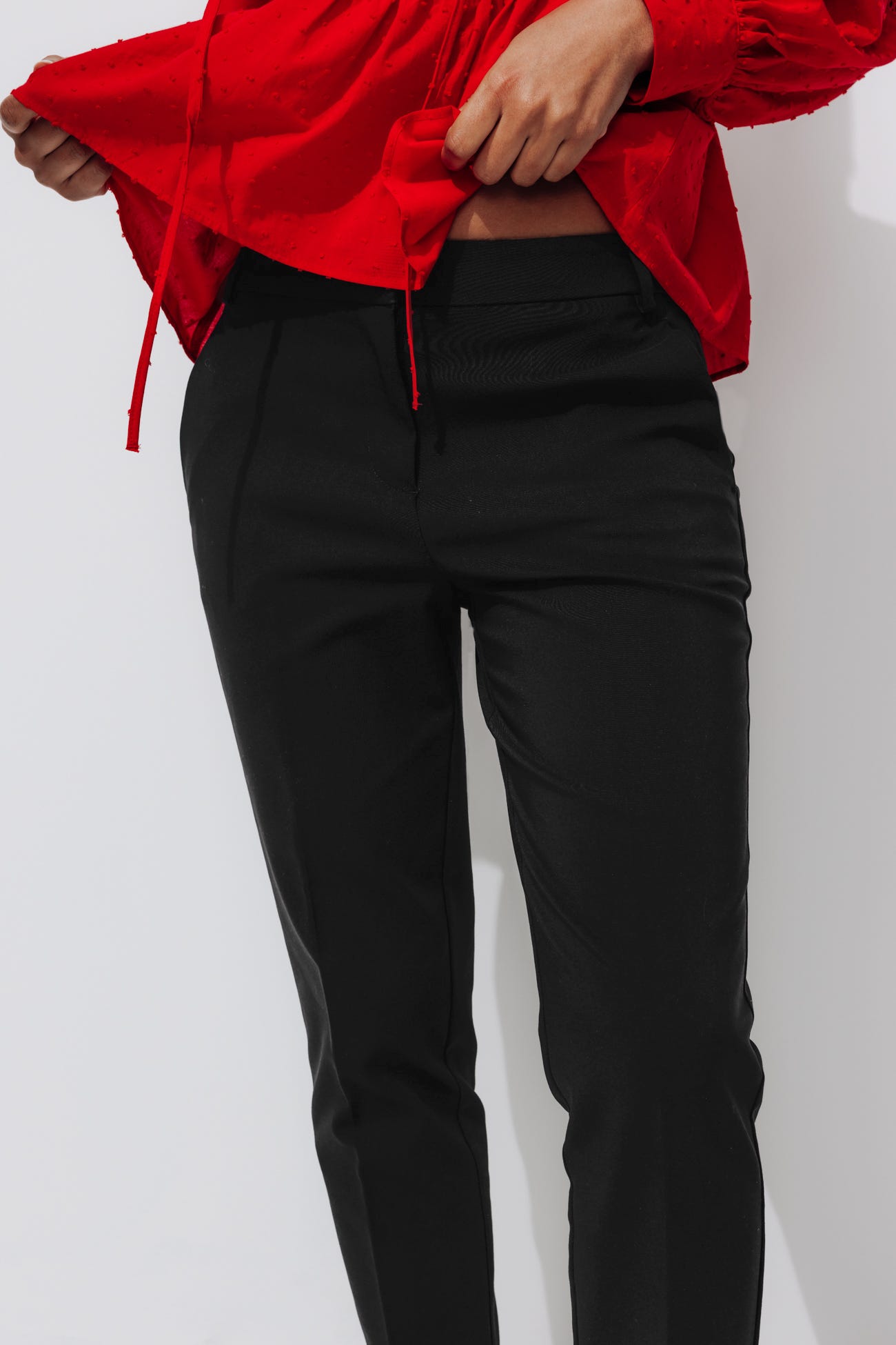 Pantalon cigarette uni Femme