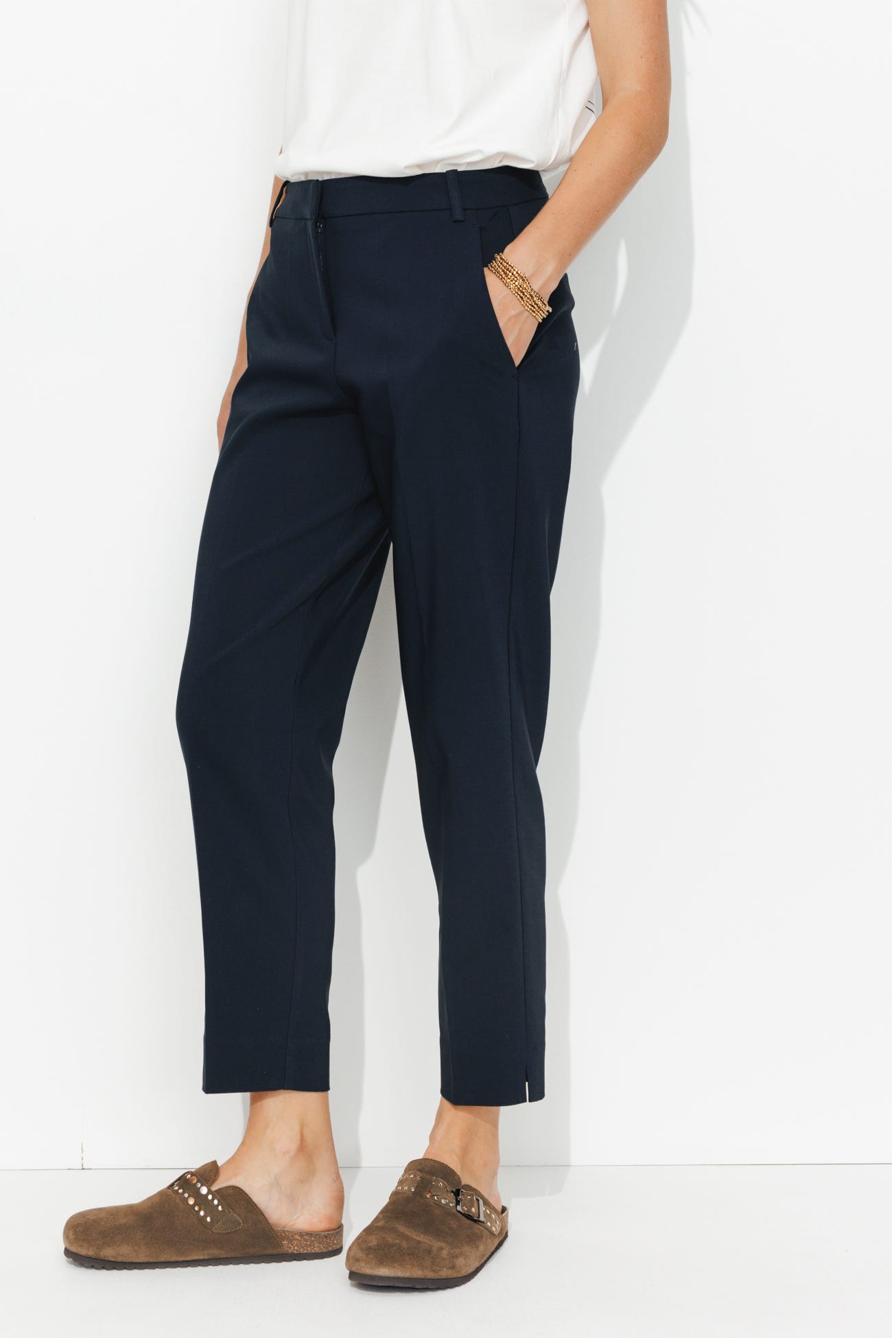 Pantalon cigarette uni Femme
