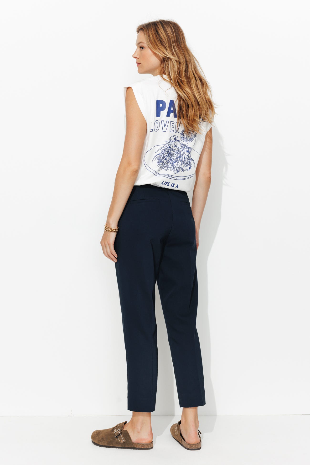 Pantalon cigarette uni Femme