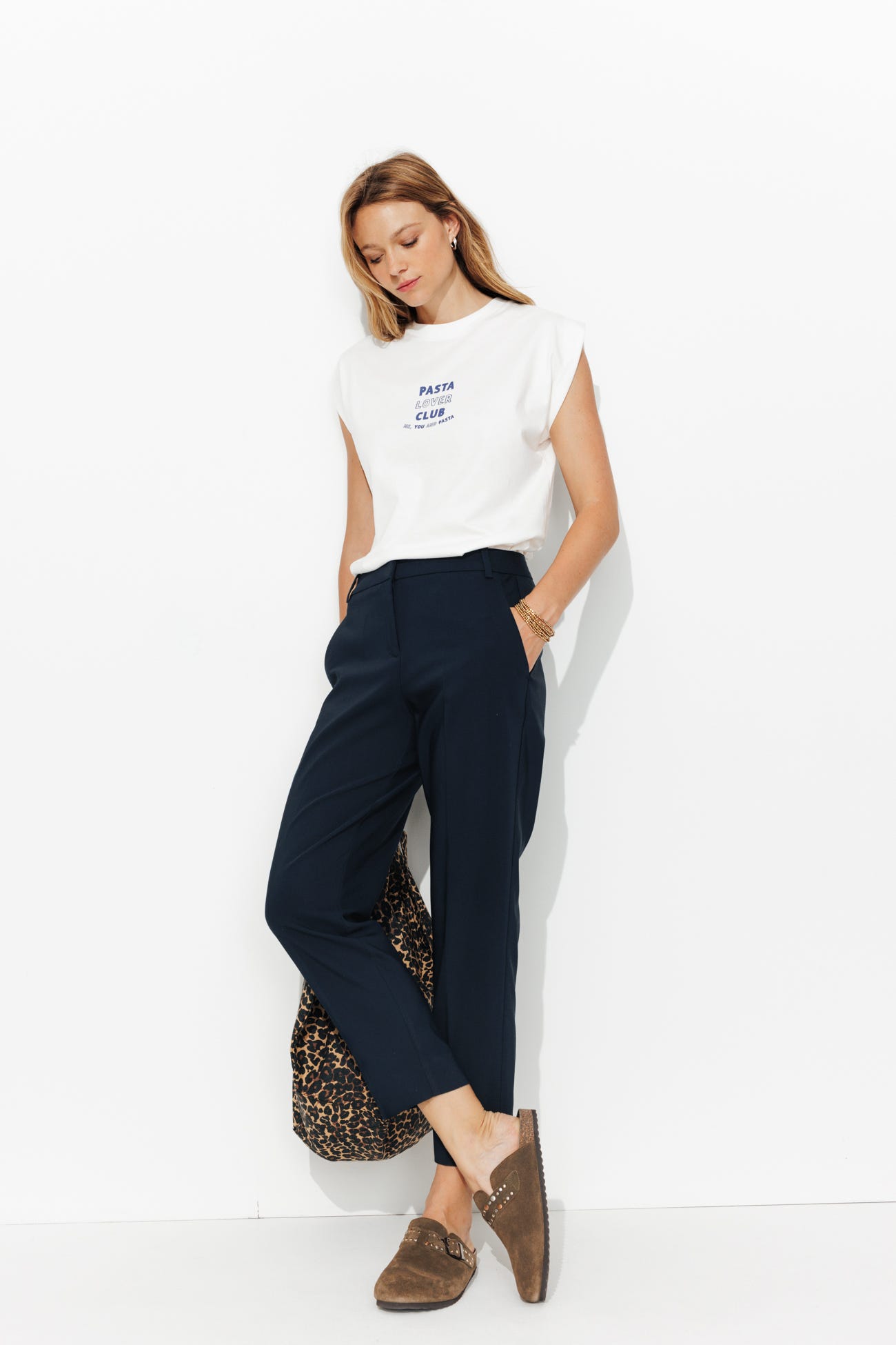 Pantalon cigarette uni Femme