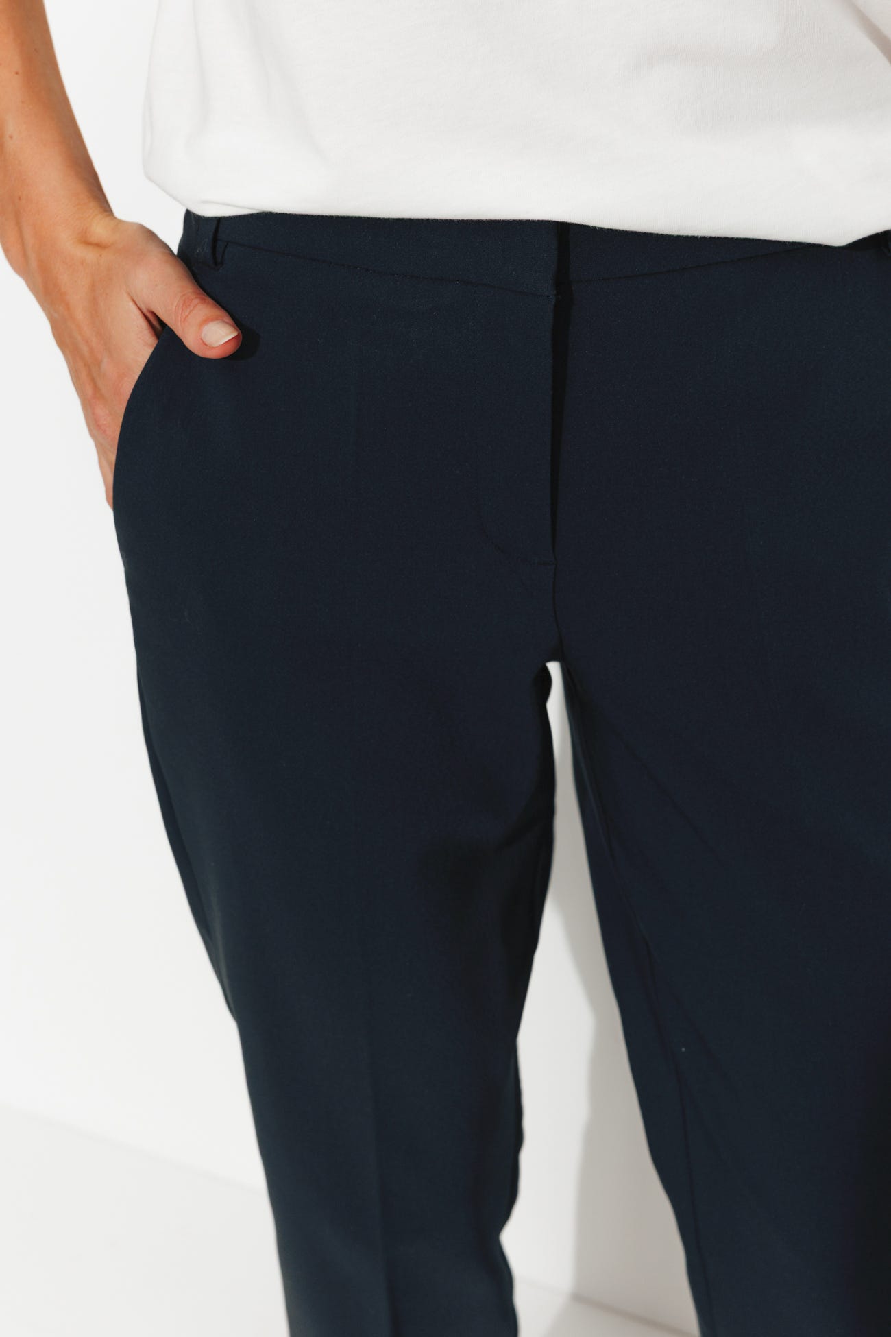 Pantalon cigarette uni Femme