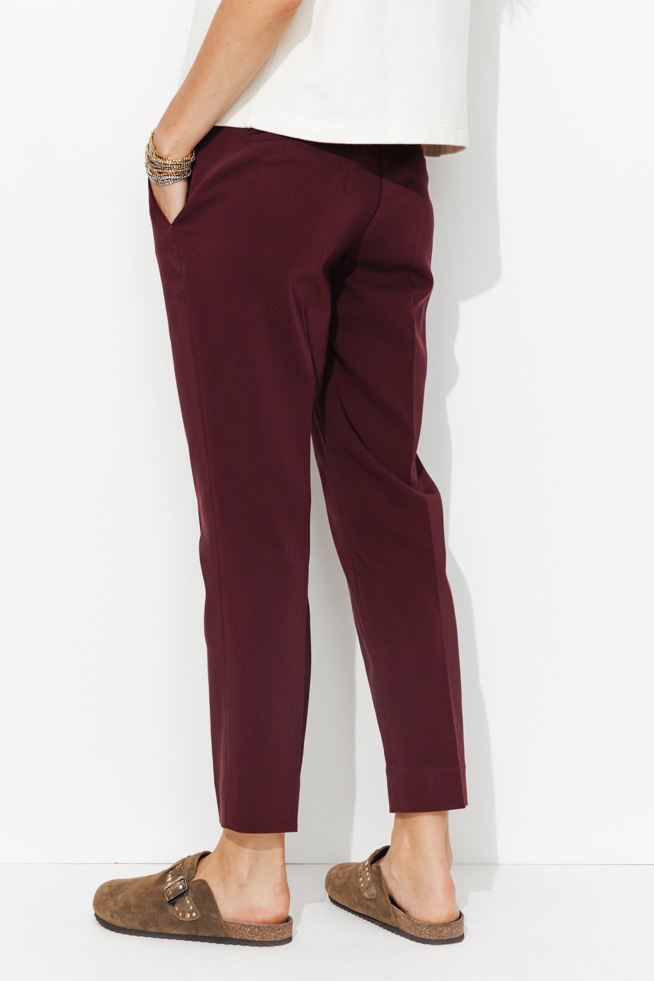 Pantalon cigarette uni Femme