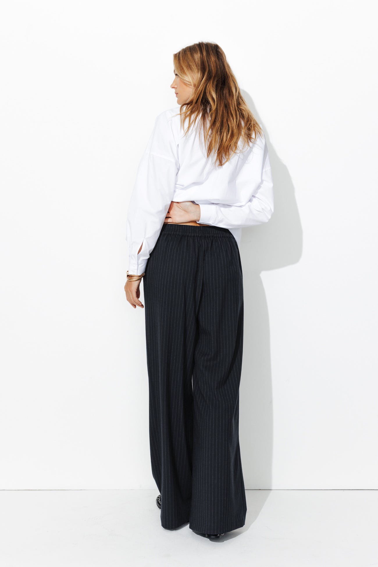 Pantalon large rayée Femme