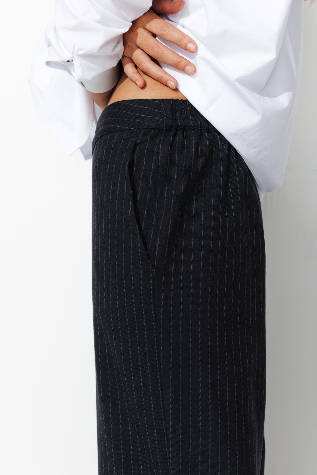 Pantalon large rayée Femme