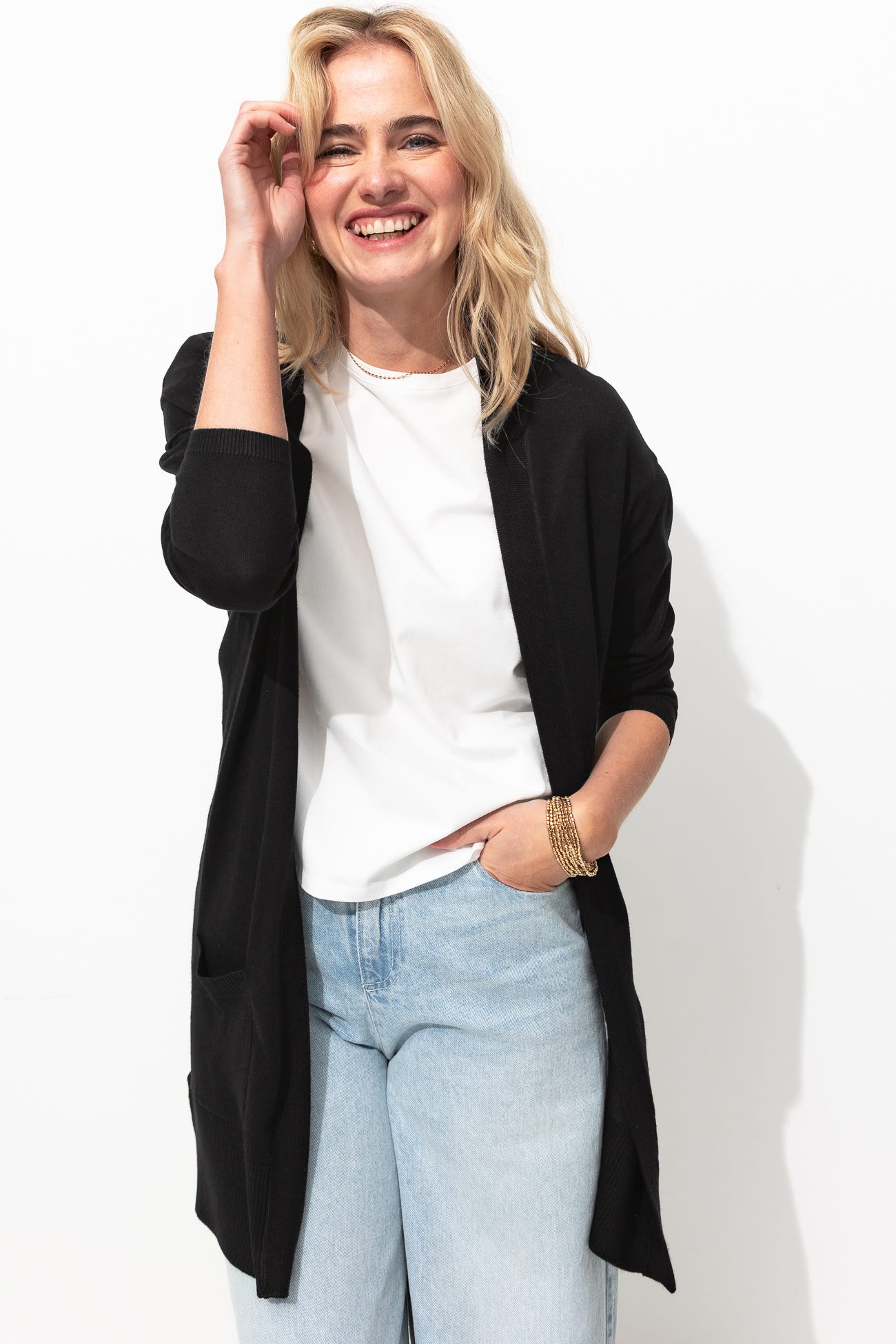 Long gilet fin éco-conçu
