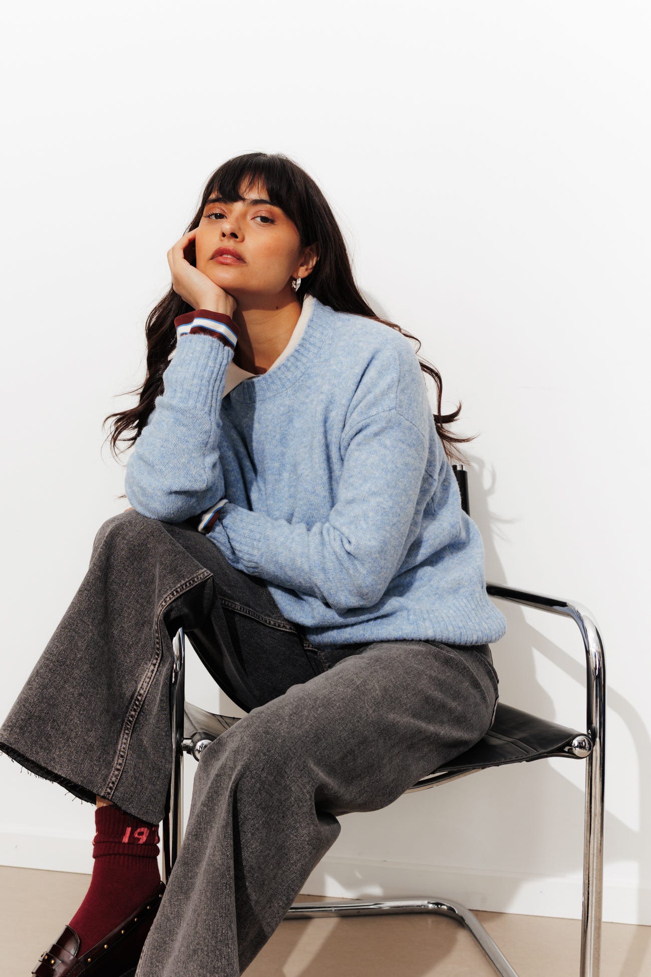 Short round-neck jumper