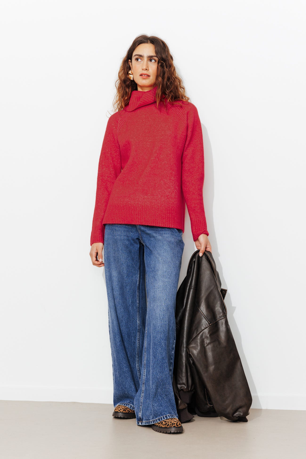 Pull col roulé Femme