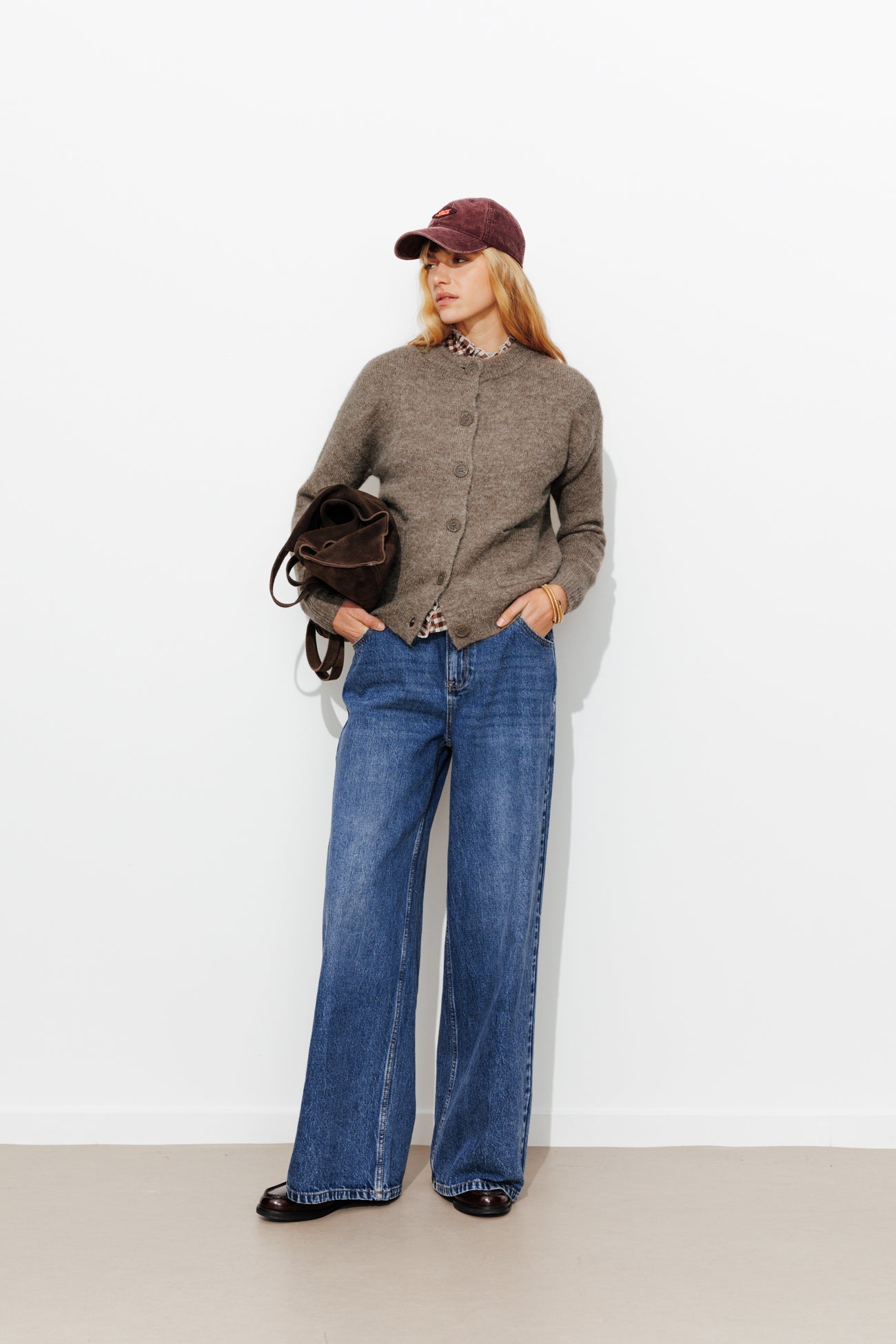 Cardigan oversize Femme - Ecru