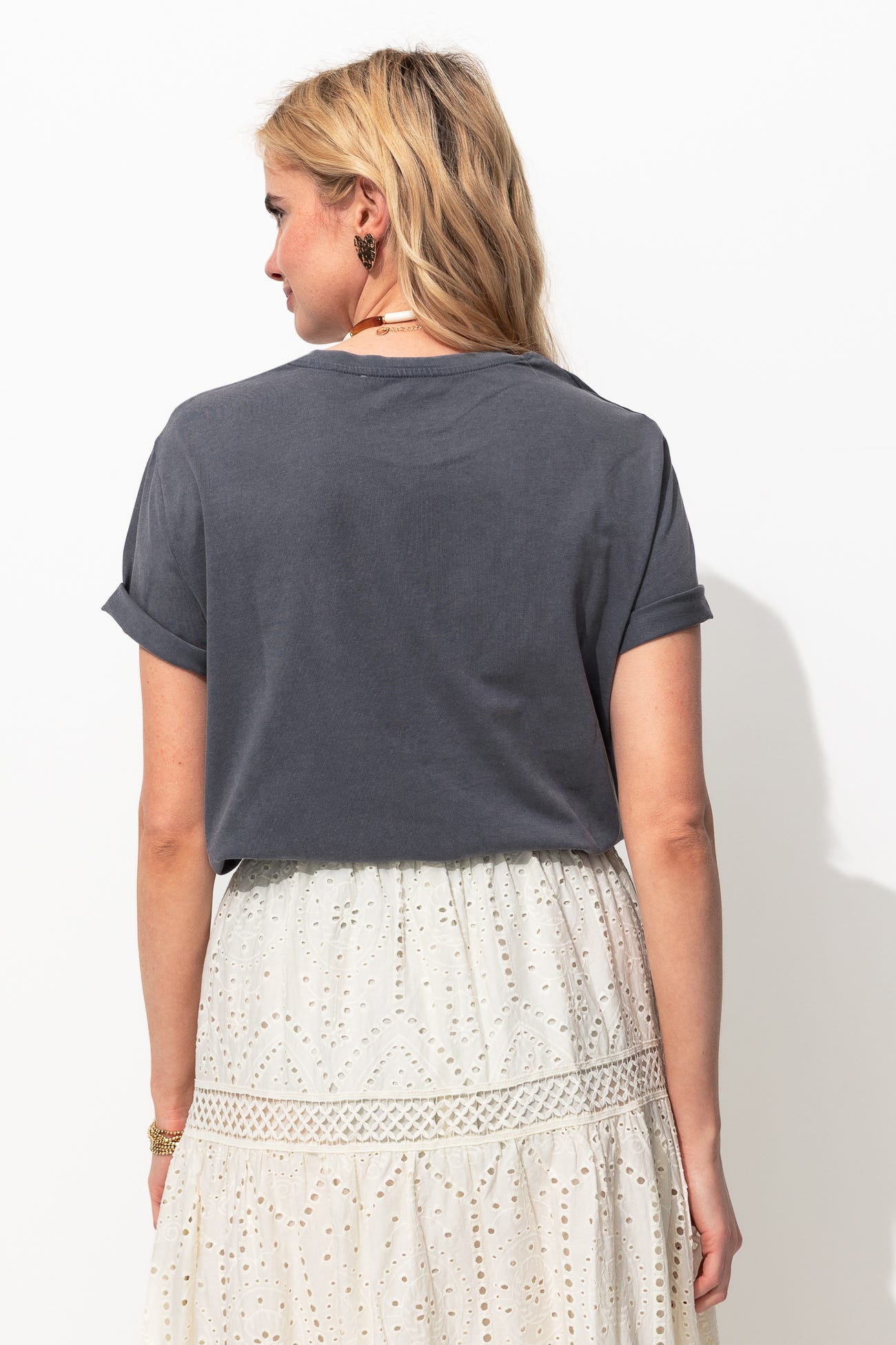 T-shirt con cuore glitterato