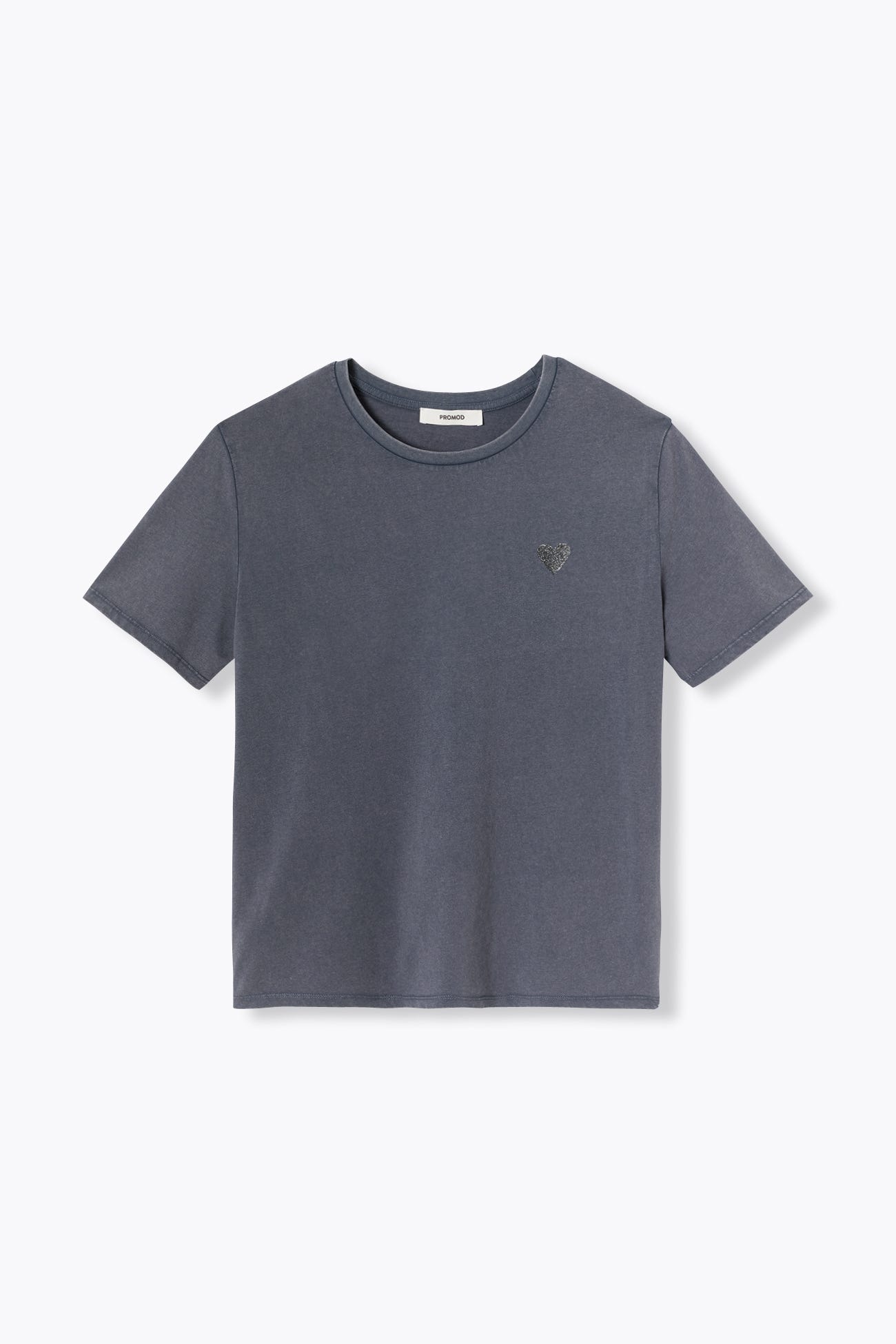 T-shirt con cuore glitterato