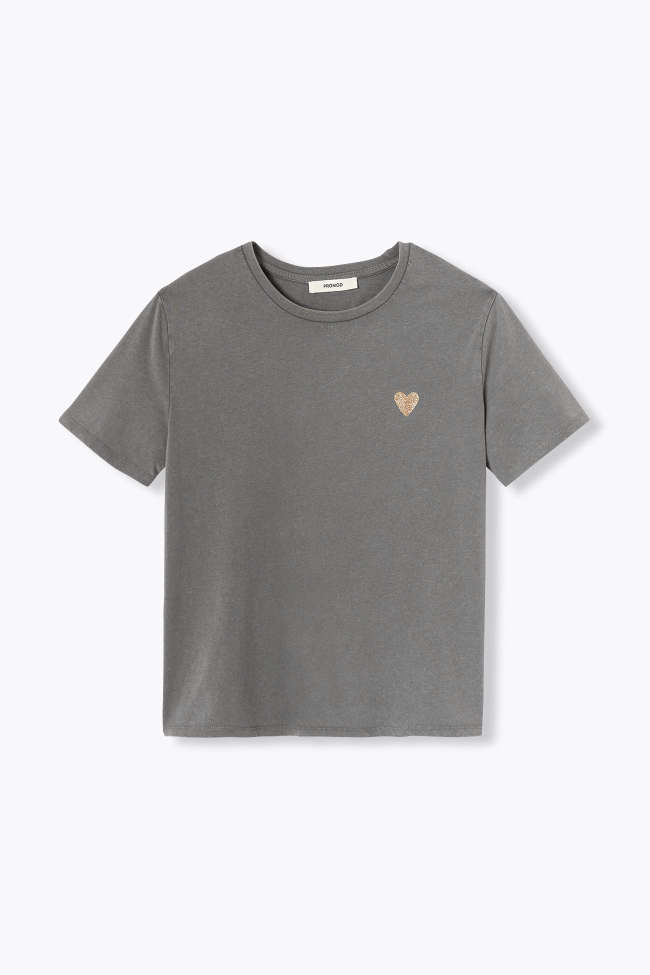 T-shirt motif coeur paillettes