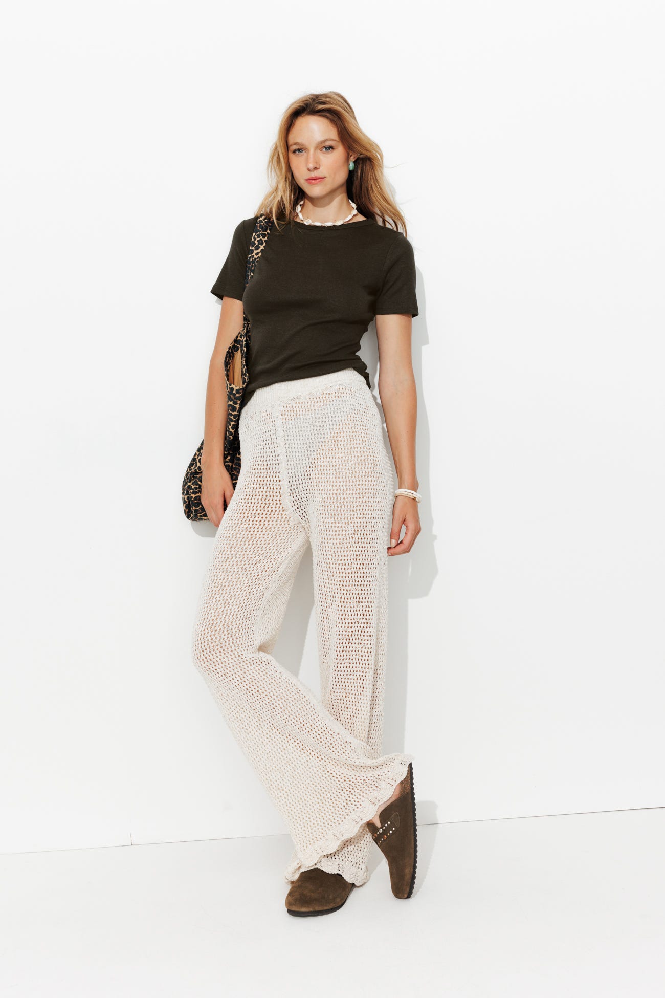 Short-sleeved rib t-shirt