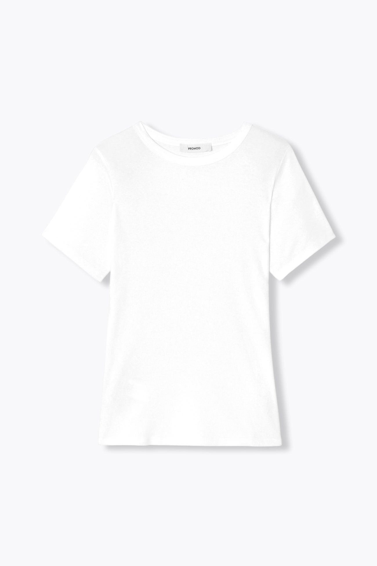 T-shirt côtelé manches courtes