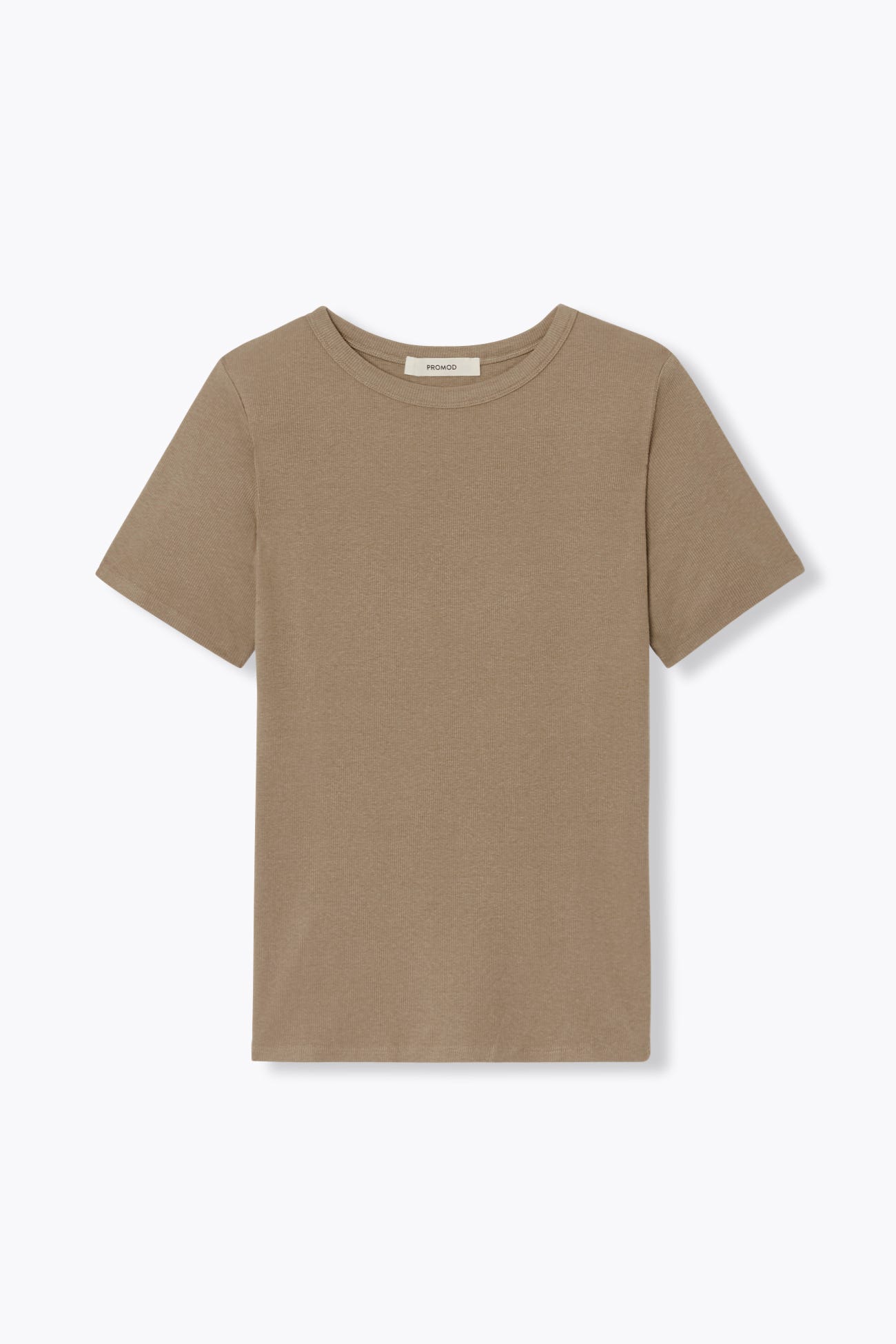 Short-sleeved rib t-shirt
