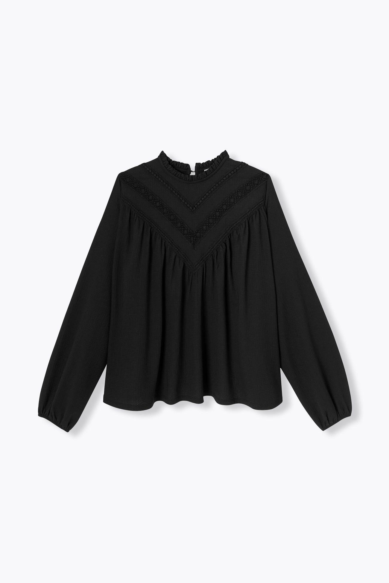 Blouse rétro détail crochet