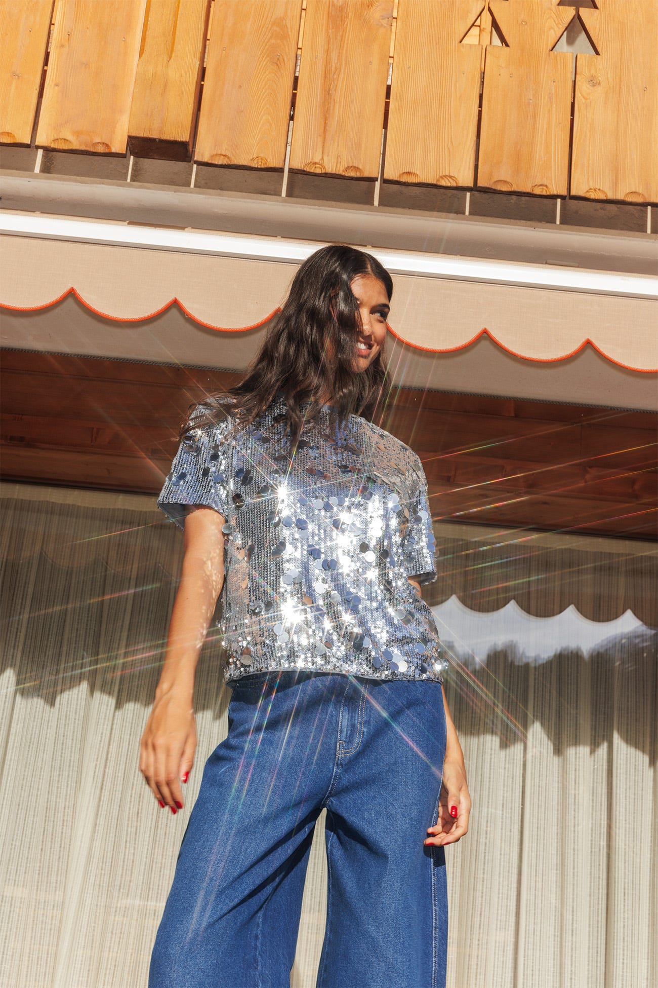 T-shirt à paillettes Femme