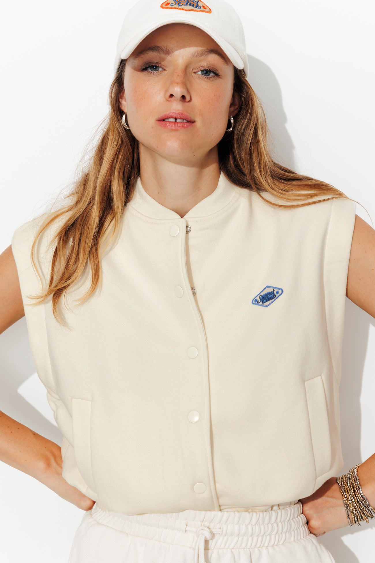 Sleeveless sweatshirt - Ecru