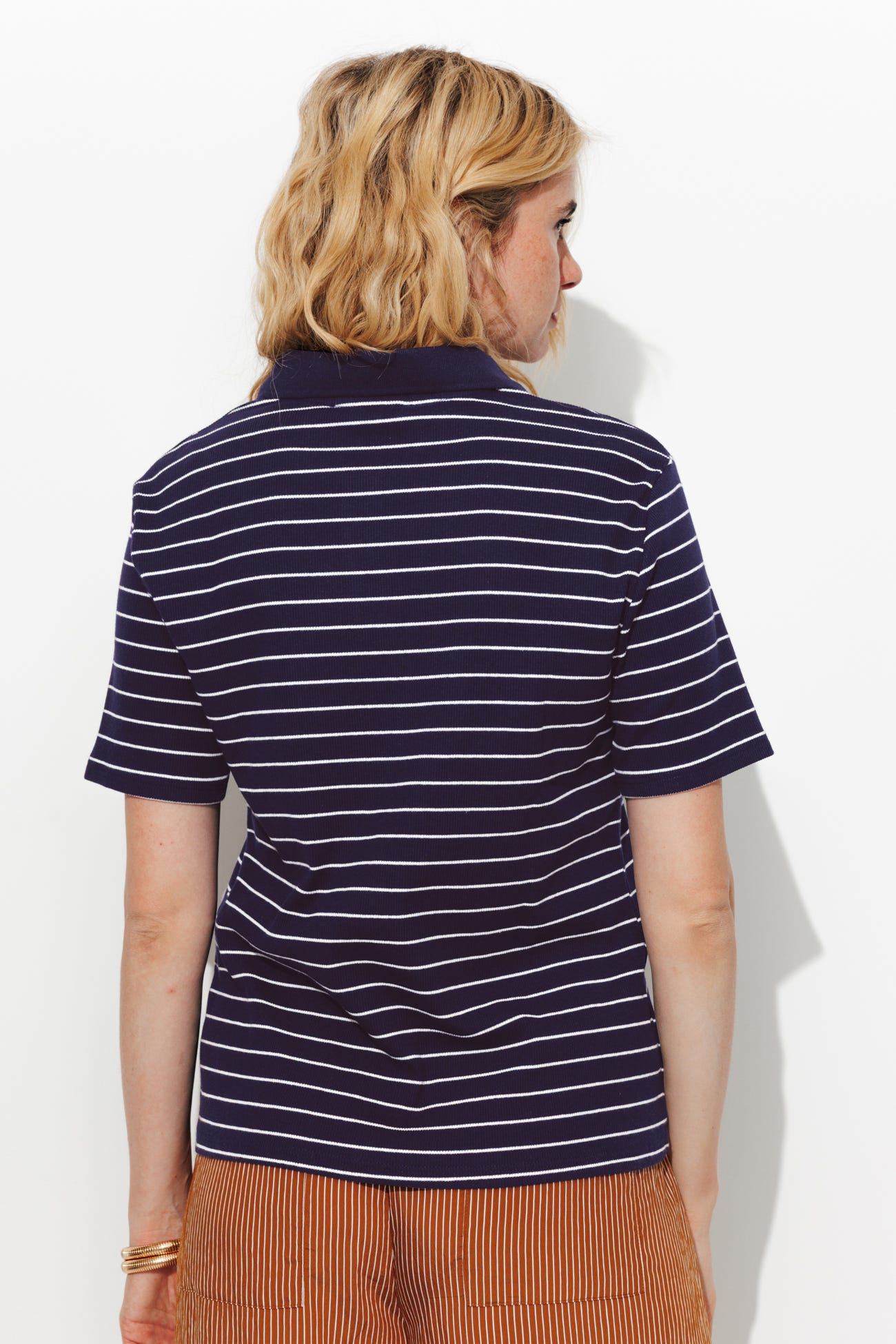 Polo rayé côtelé Femme