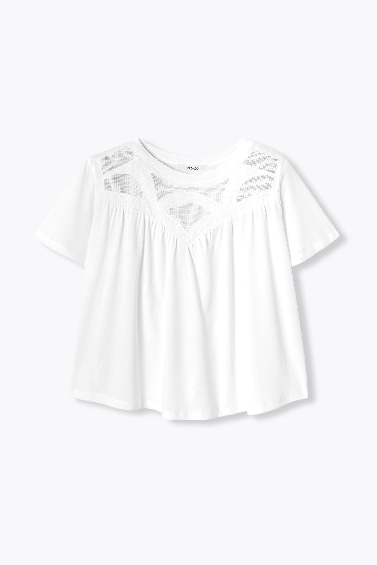 T-shirt détail résille Femme